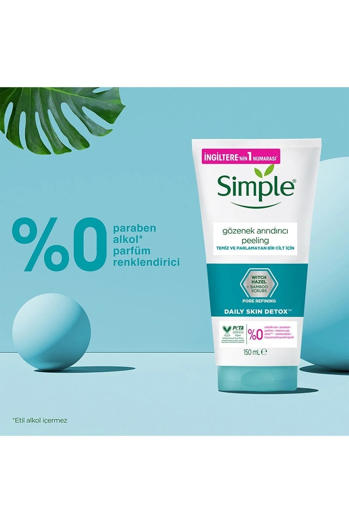 Simple پيلينگ روزانه پوست پاك كننده و ضد براق براي پوست بدون چربي 150 ميلي ليتر