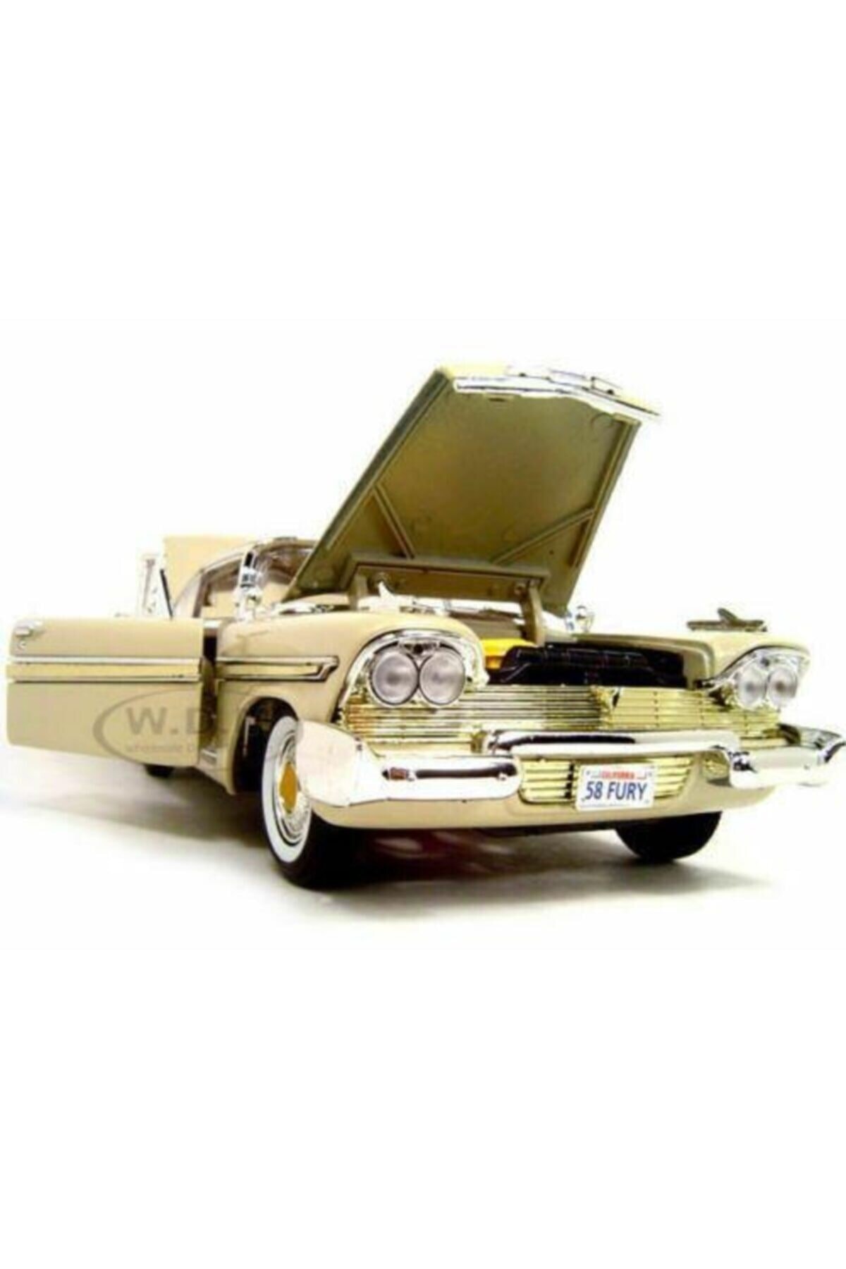 مدل خودرو MOTORMAX 1958 PLYMOUTH FURY CREAM 1:18 ماشین اورجینال Motor Max
