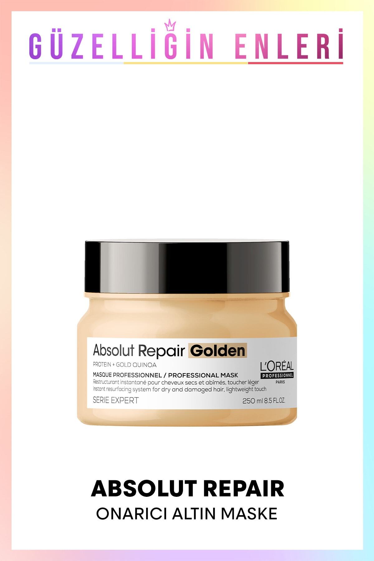 نرم کننده مو ماسک طلای ترمیم ABSOLUT SERIE EXPERT REPAIR برای موهای آسیب دیده 250 میلی لیتری اورجینال L'oreal Professionnel