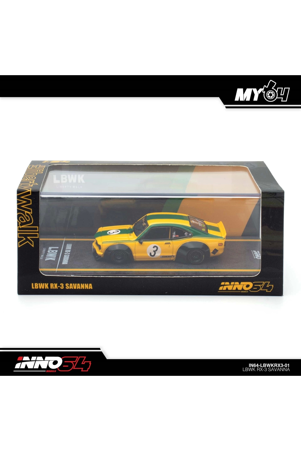مدل خودرو INNO 1 64 LBWK MAZDA RX3 SAVANNA IN64 LBWKRX3 01 اورجینال Inno 64 Models