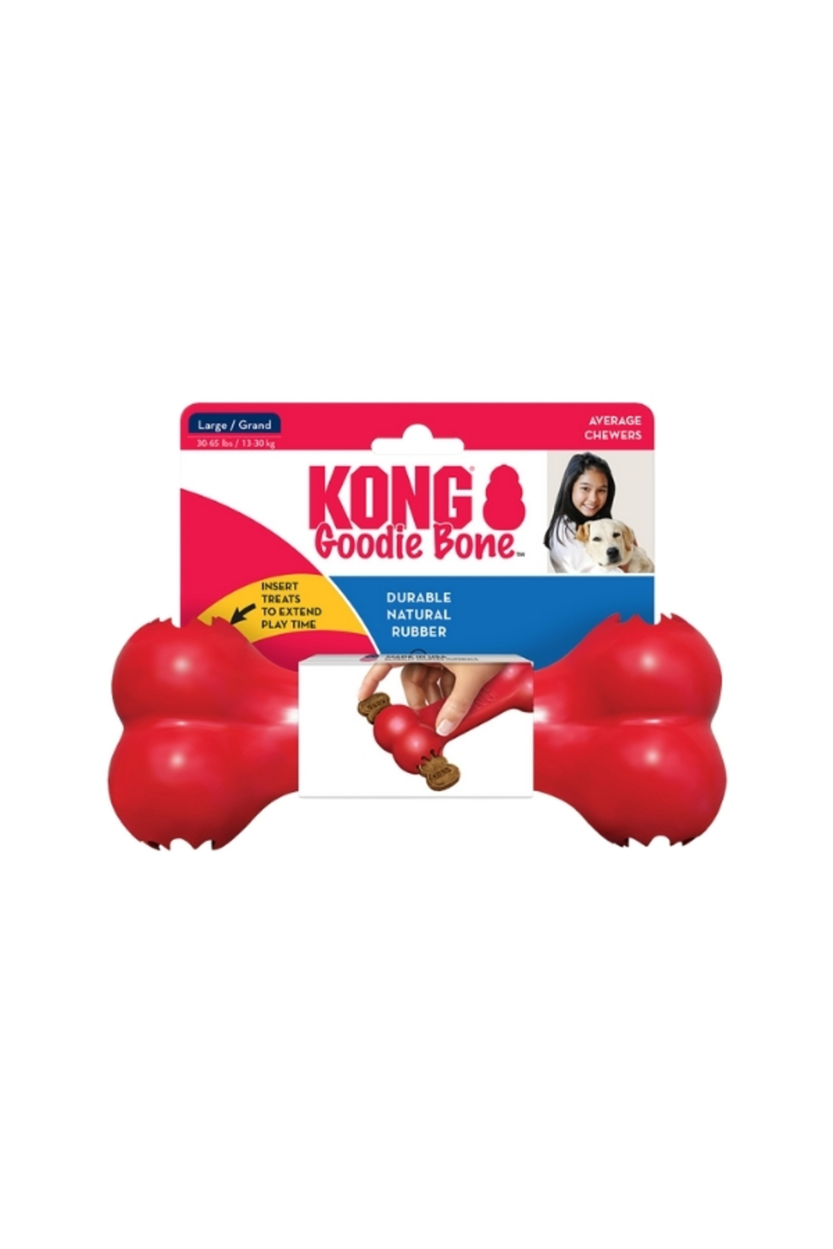 اسباب‌بازی استخوانی سگ کنگ Kong، لاستیکی، سایز بزرگ (Large)، ۲۱ سانتی‌متر