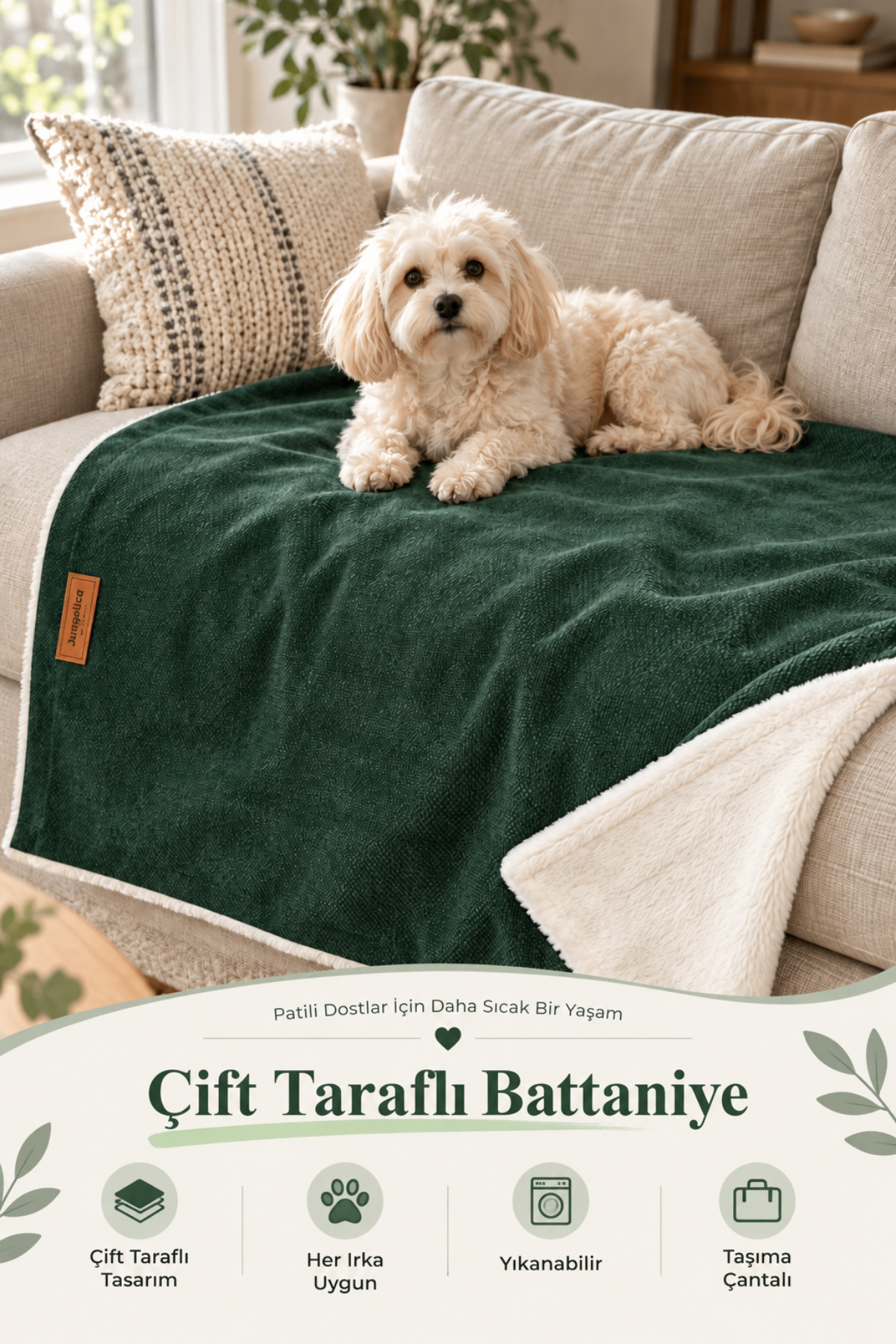پتوی زیرانداز گربه و سگ جونگولیکا Jungolica Pet Products مدل JPP100، سبز