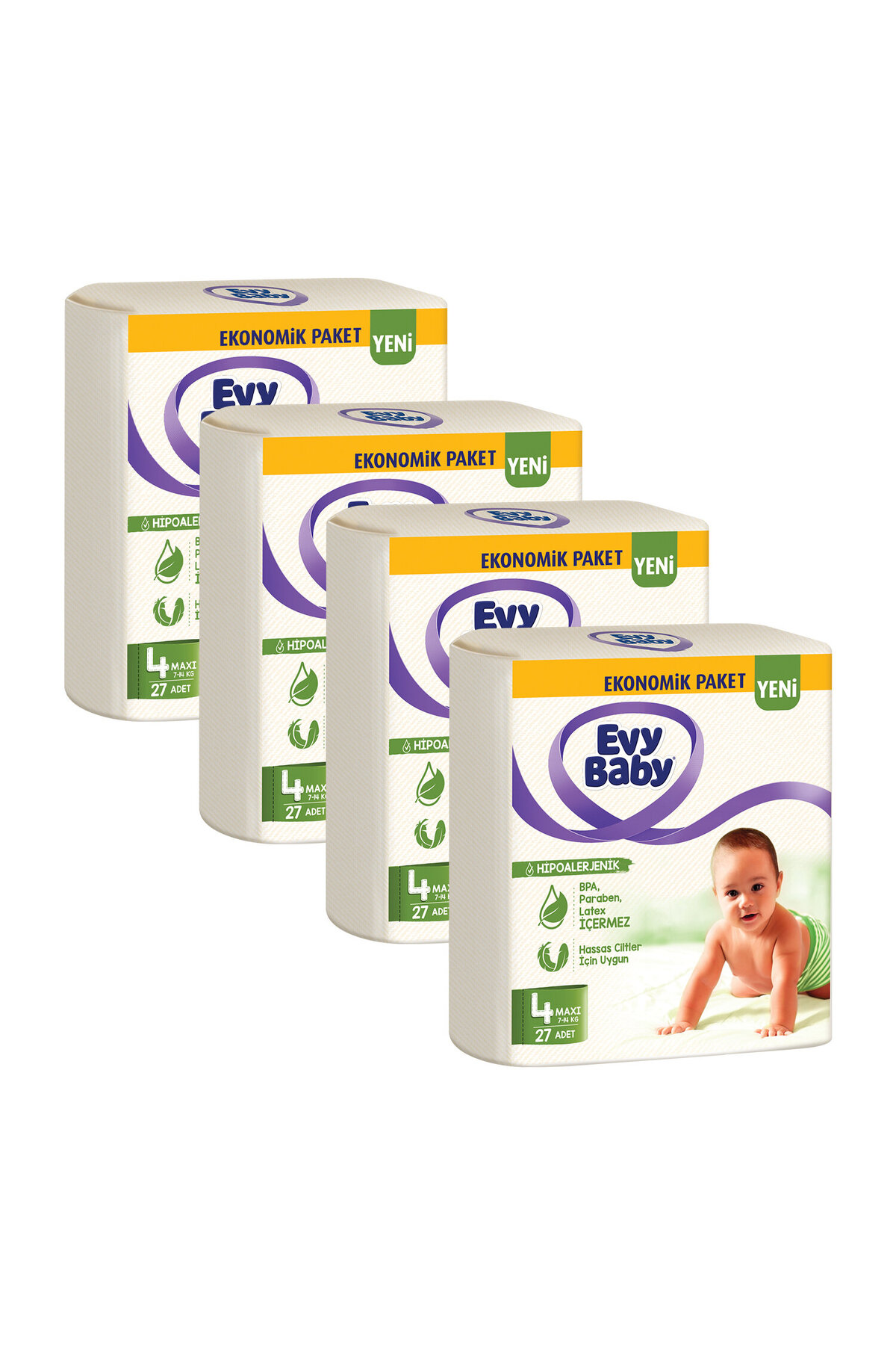 پوشک بچه سایز 4 ماکسی تکه بسته فرصت 108 جدید اورجینال Evy Baby