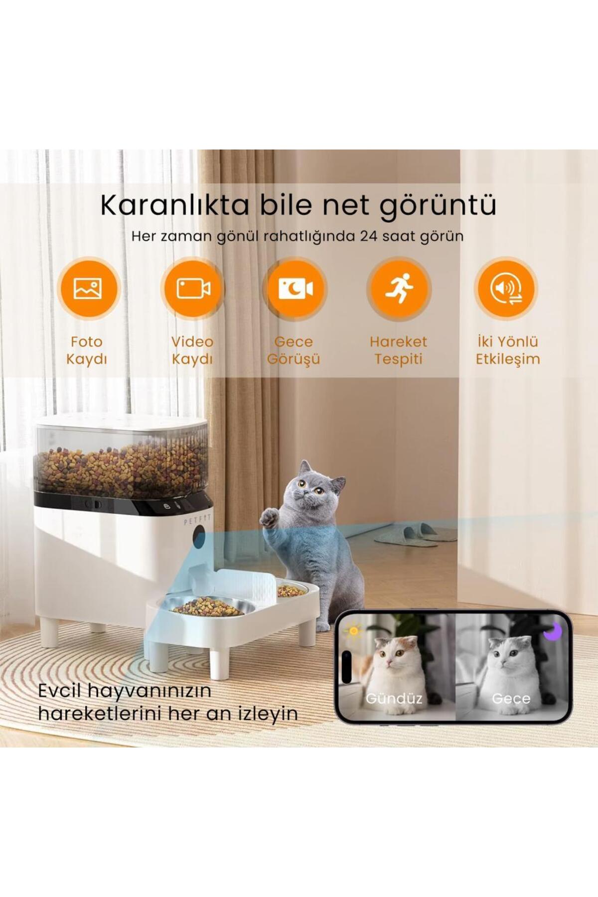 غذادهنده خودکار هوشمند گربه و سگ پت‌فیت Petfit AutoDine X Plus با دوربین Wi-Fi و دو کاسه 5L