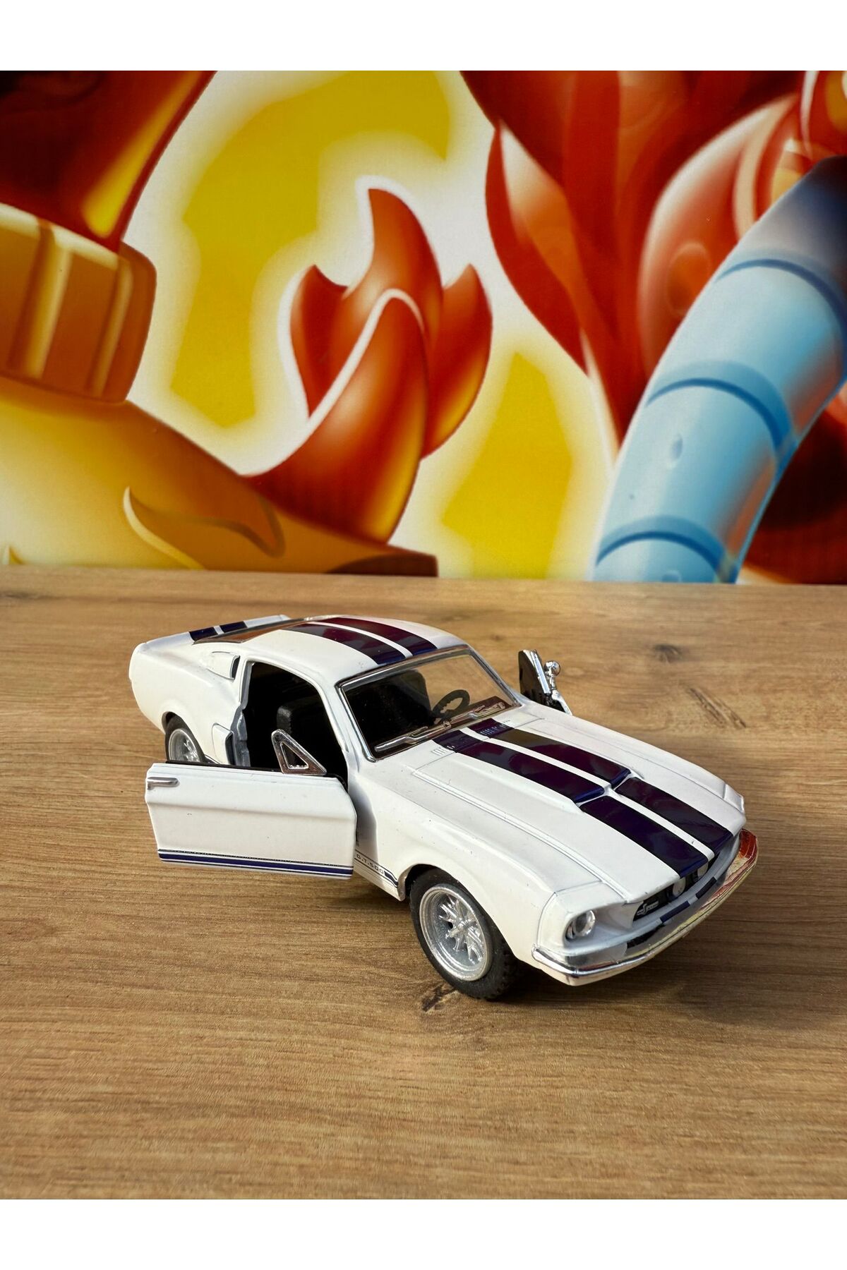 ماشین اسباب بازی فورد شلبی GT500 مدل DIECAST 1967 خودروی دارای مجوز برای باز کردن درب‌ها scntoys