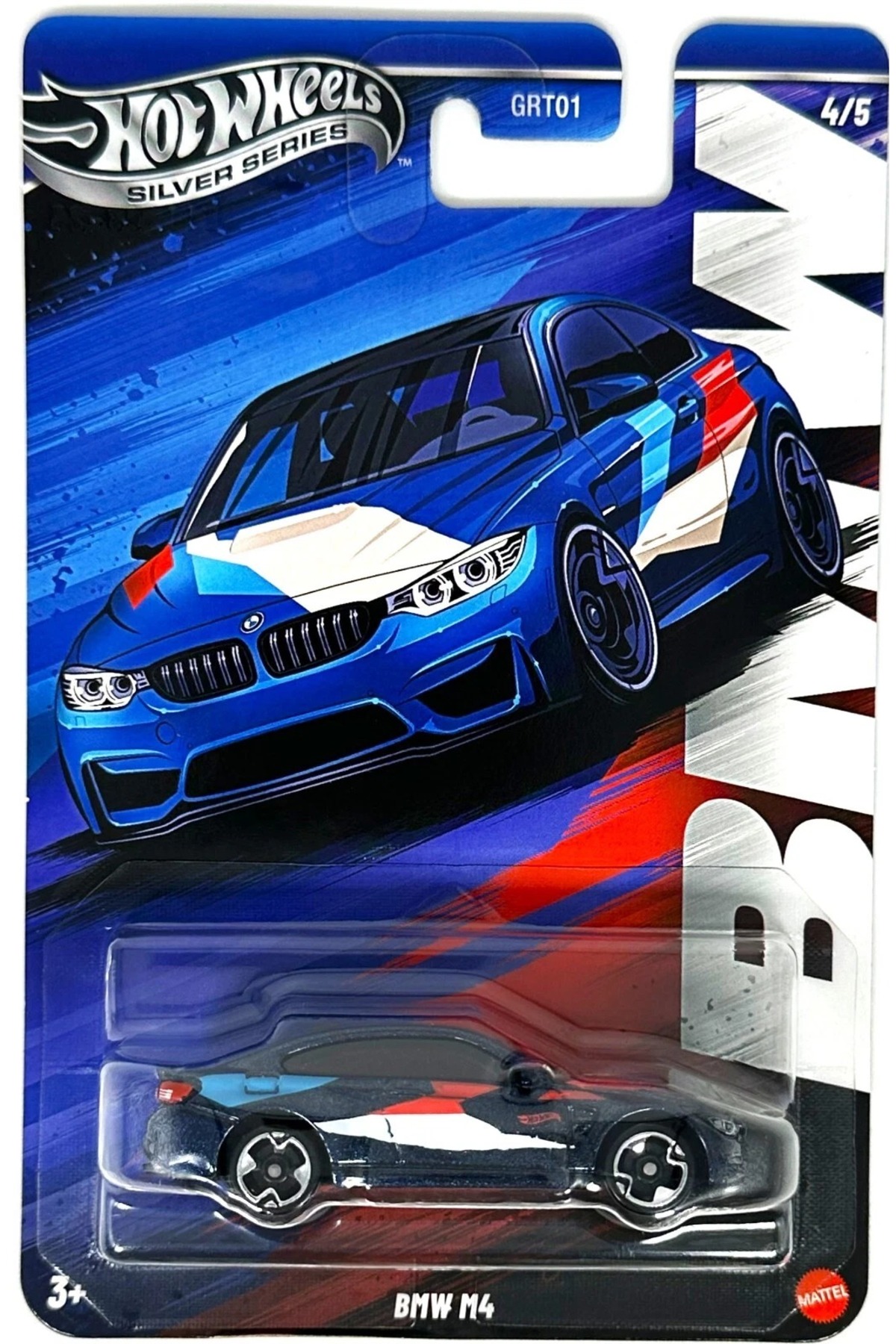 ماشین اسباب بازی خودروی مدل مسابقه ای کارت بلند بی ام و M4 سری نقره از ترکیه HOT WHEELS