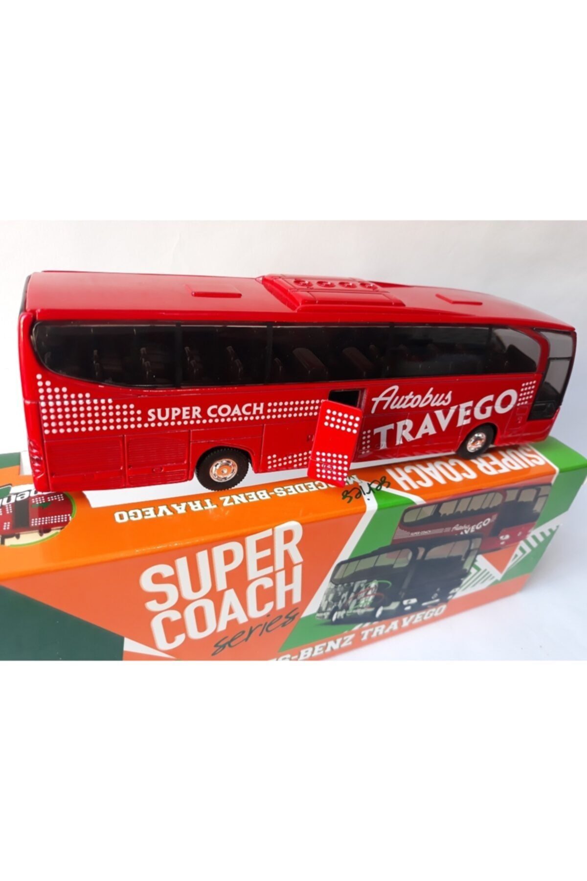 مدل خودرو درب اصلی فلزی دیکست اتوبوس مرسدس بنز TRAVEGO باز می شود اورجینال WELLY