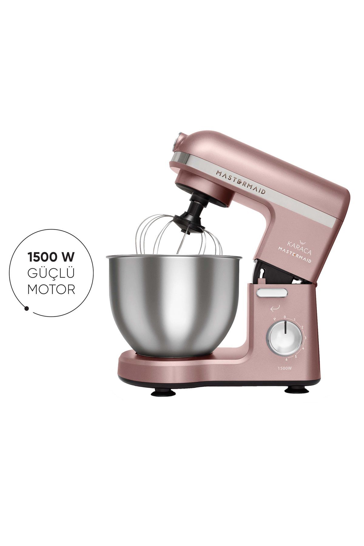 میکسر و ست استند سرآشپز MASTERMAID 1500W 5 لیتری ROSEGOLD 1500 W L اورجینال Karaca