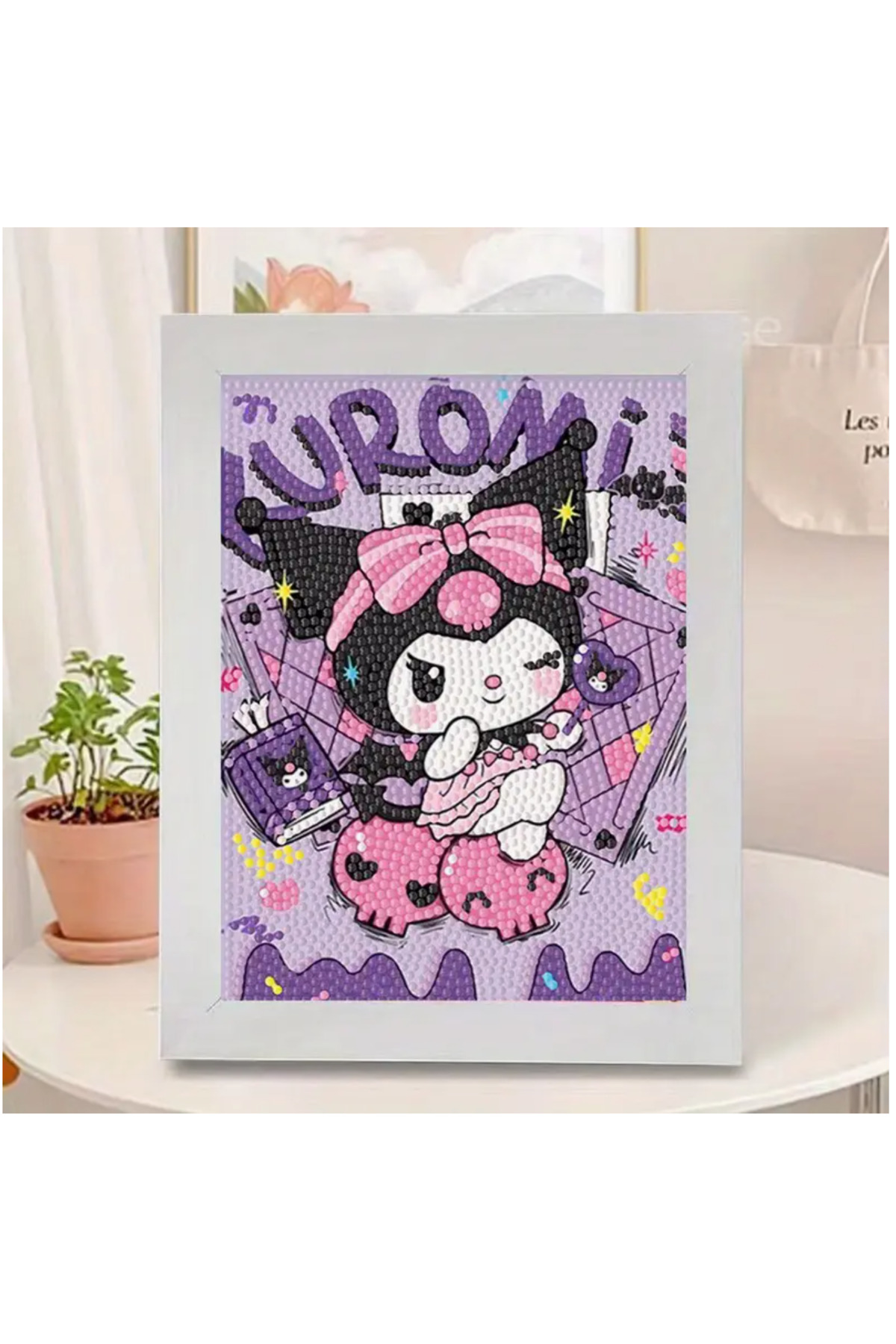 پازل ست نقاشی 5 بعدی الماس بدون قاب KUROMI 17 22 سانتی متر ŞAN ART DESİGN