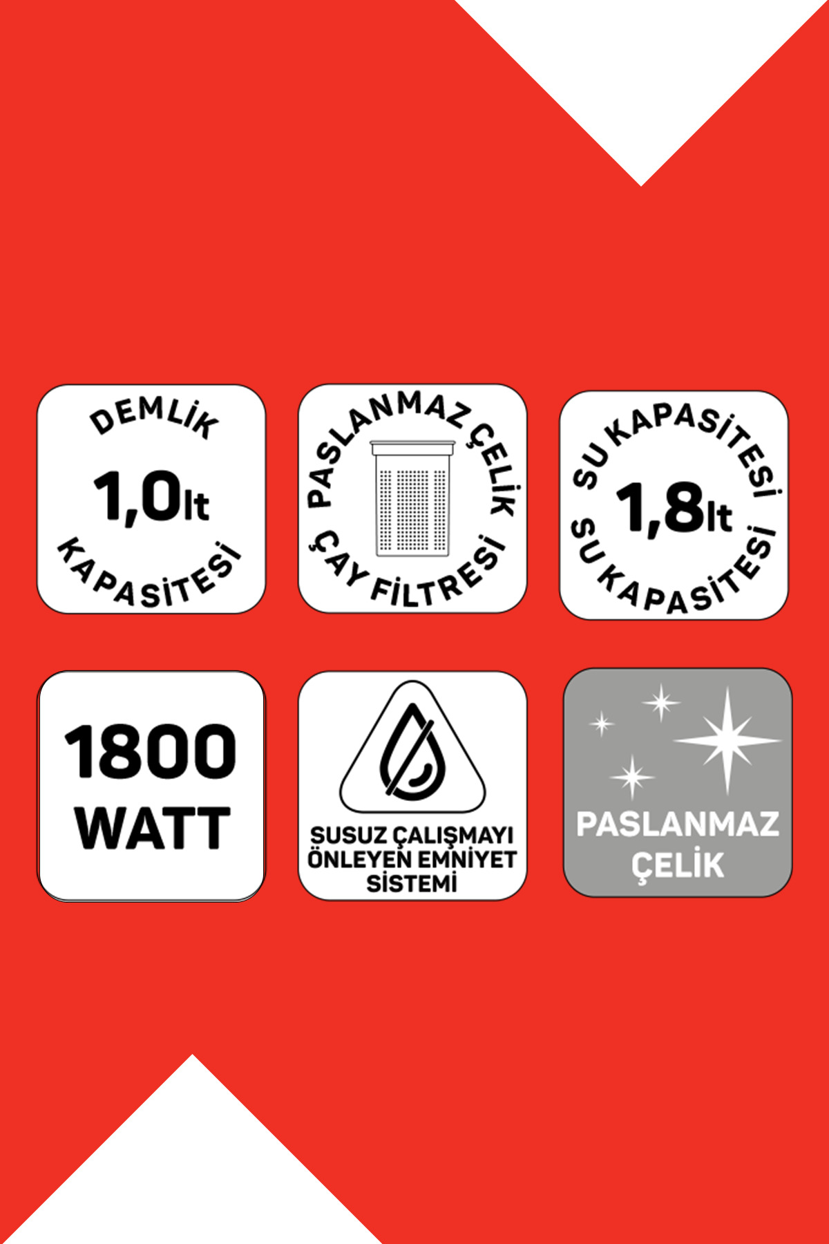 چای ساز DEMINDE 1800W INOX AR3129 اورجینال Arzum