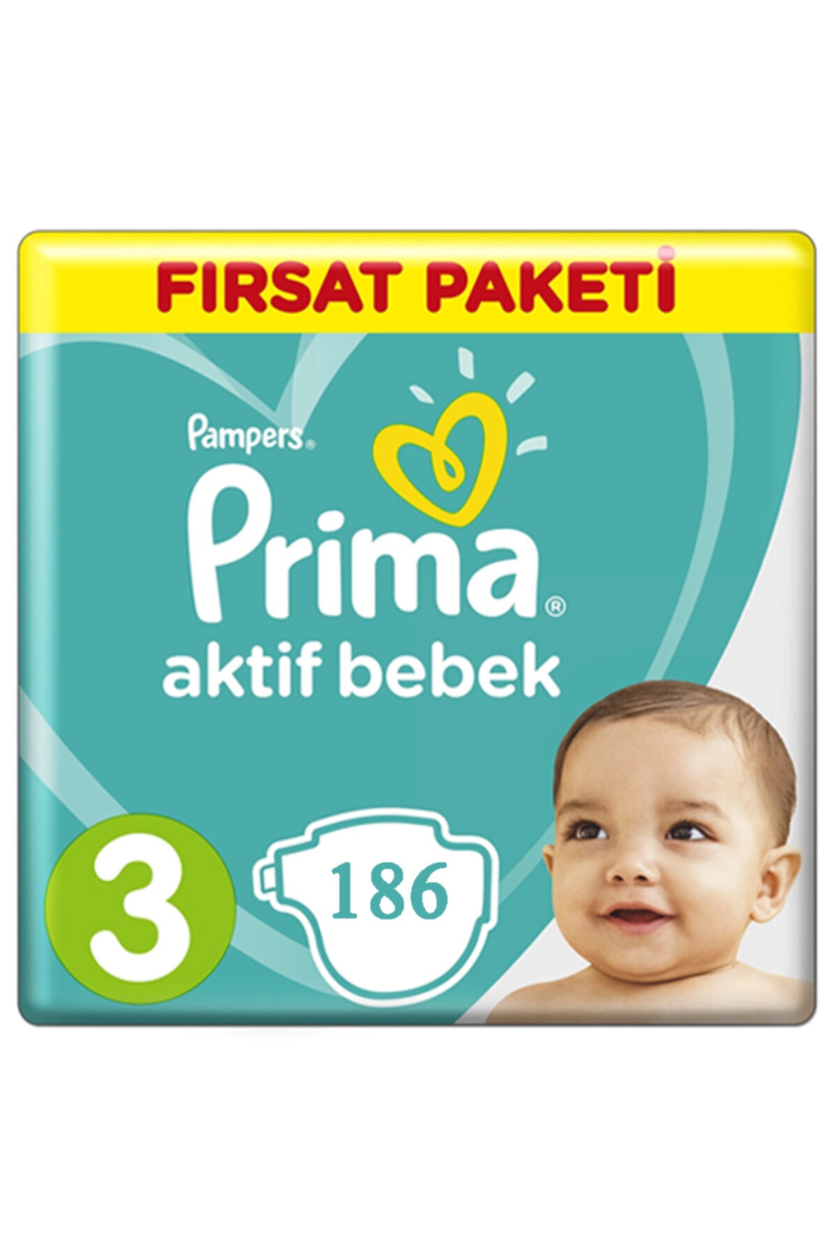 پوشک بچه سایز 3 میدی 6 10 کیلویی 186 تیکه اورجینال Prima