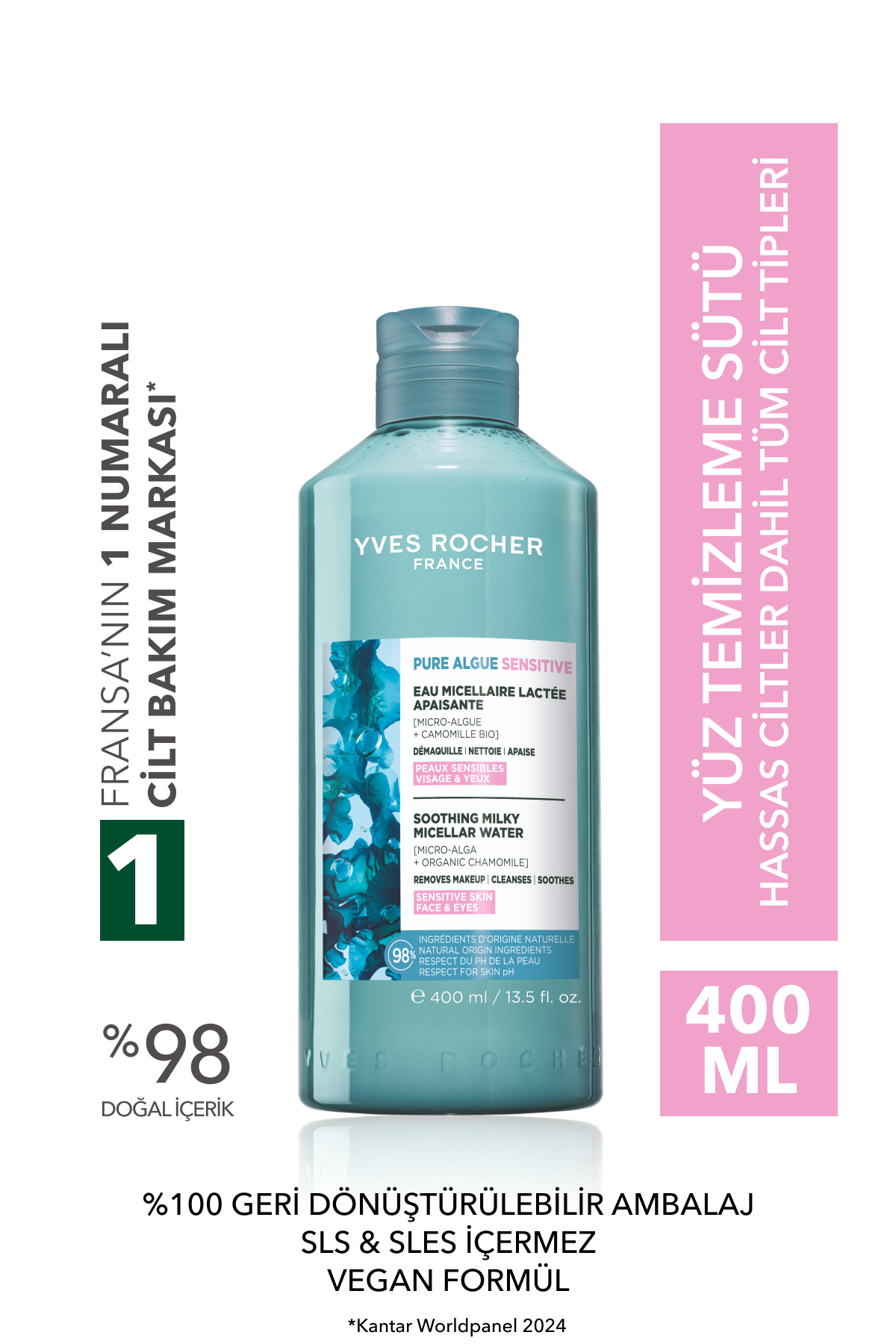 Yves Rocher تونیک پاک کننده و تسکین دهنده پوست حساس 400میل