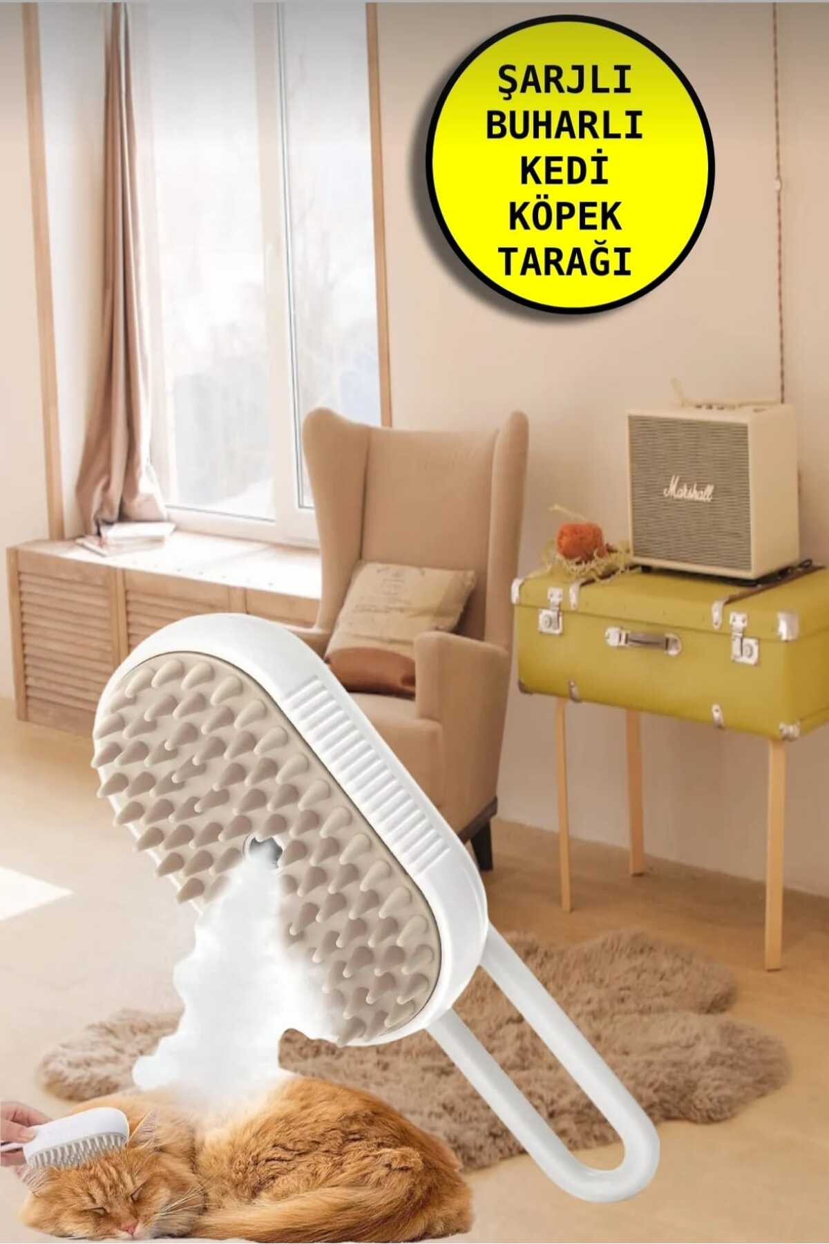 برس و شانه بخاردار شست‌وشوی گربه و سگ با دسته سیلیکونی نرم، مینجیر شاپ Mıncır Shop