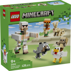 مجموعه ساختنی لگو LEGO ماینکرفت Minecraft حمله کویری سوار مرغ مدل 21592، ۴۲۸ قطعه، حداقل سن ۹ سال