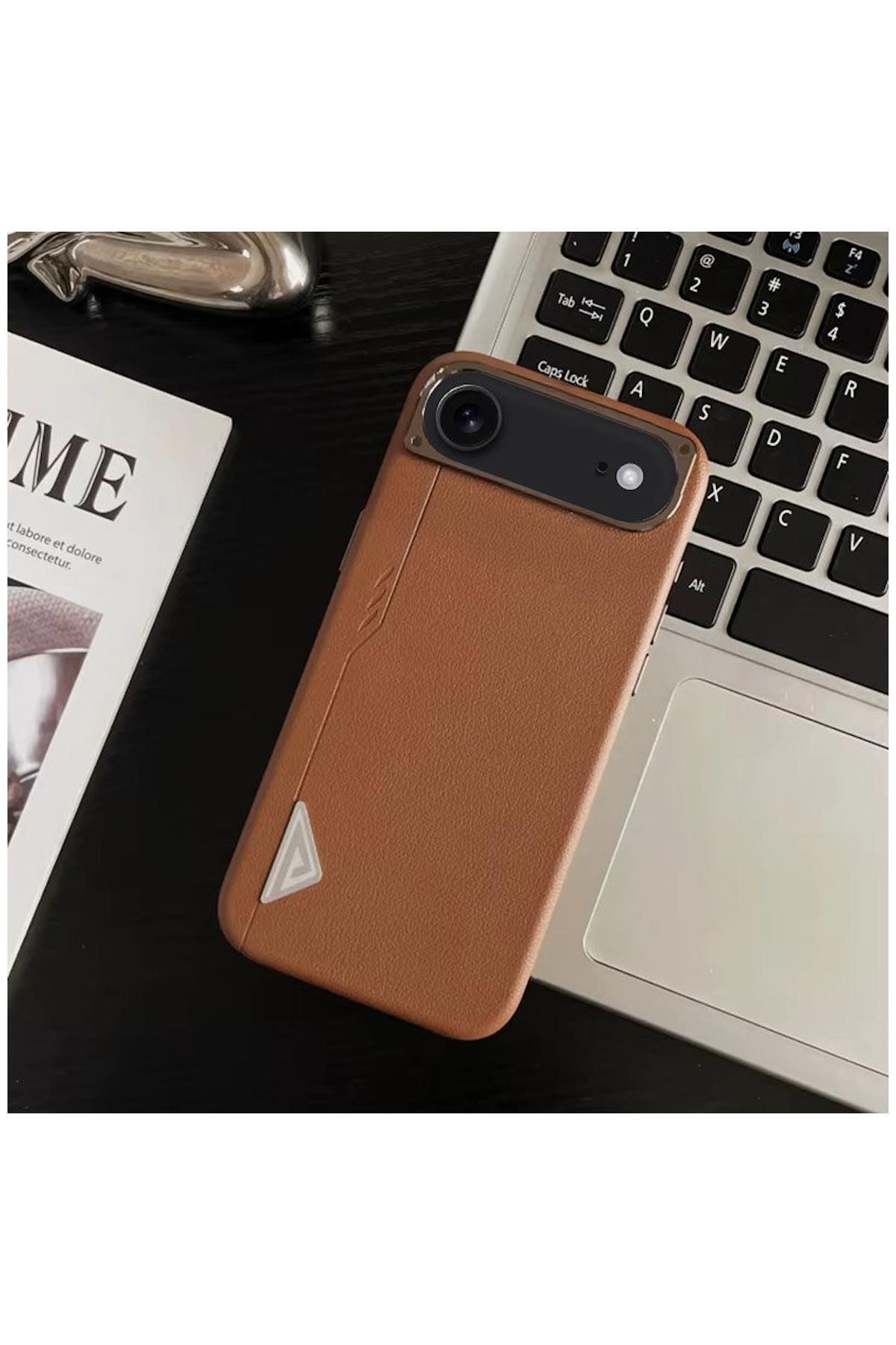 کاور و قاب چرمی ARVENTO ELITE شارژ بی سیم قهوه ای رنگ سازگار با IPHONE 17 AIR اورجینال Zebana