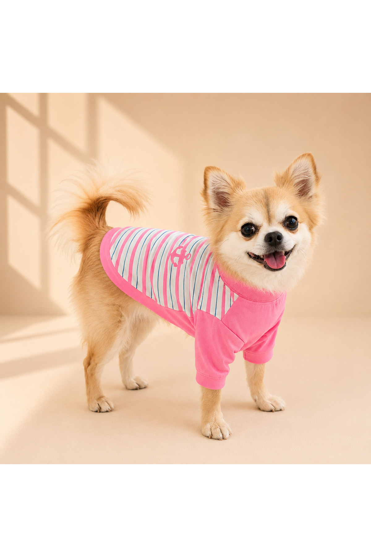 تی‌شرت سگ پوپیا Puppia Marine راه‌راه صورتی