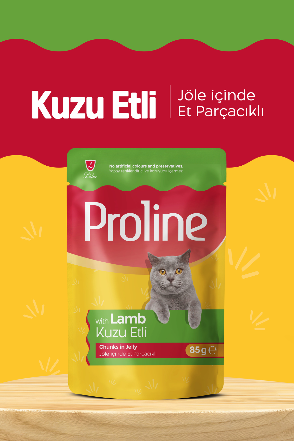 غذای تر گربه پروپلاین Proline، بسته ۱۸ پوچ ۸۵ گرمی، بدون غلات