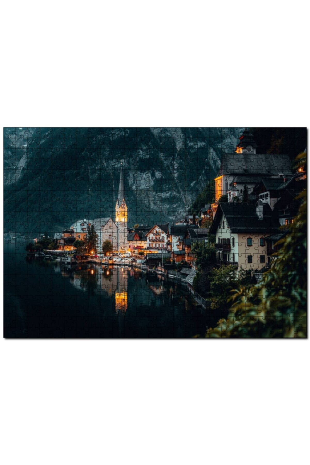 پازل اتریش HALLSTATT EVENING VIEW 120 تکه اره منبت کاری مویی ام دی اف چوب Cakapuzzle