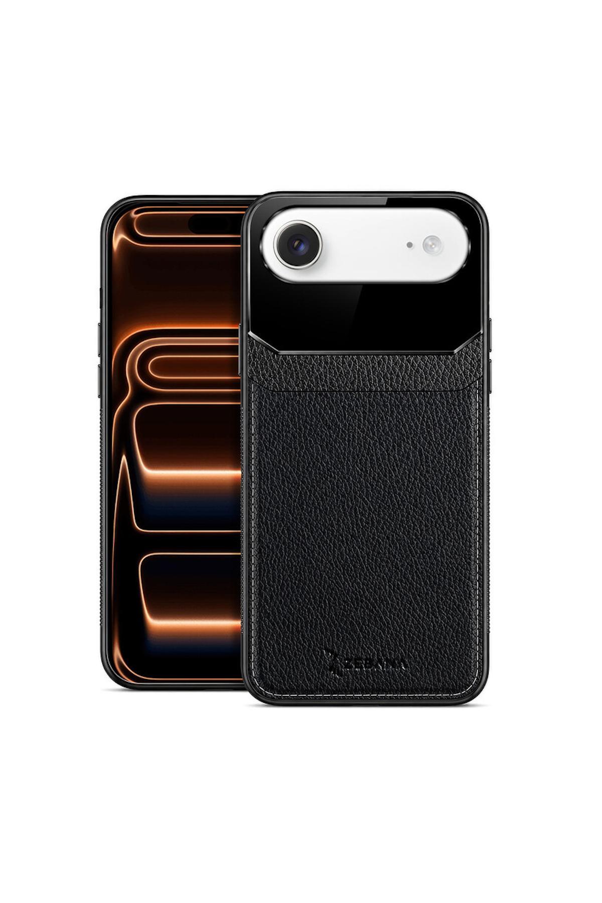 کاور و قاب چرمی لنز سازگار APPLE IPHONE 17 AIR مشکی اورجینال Zebana