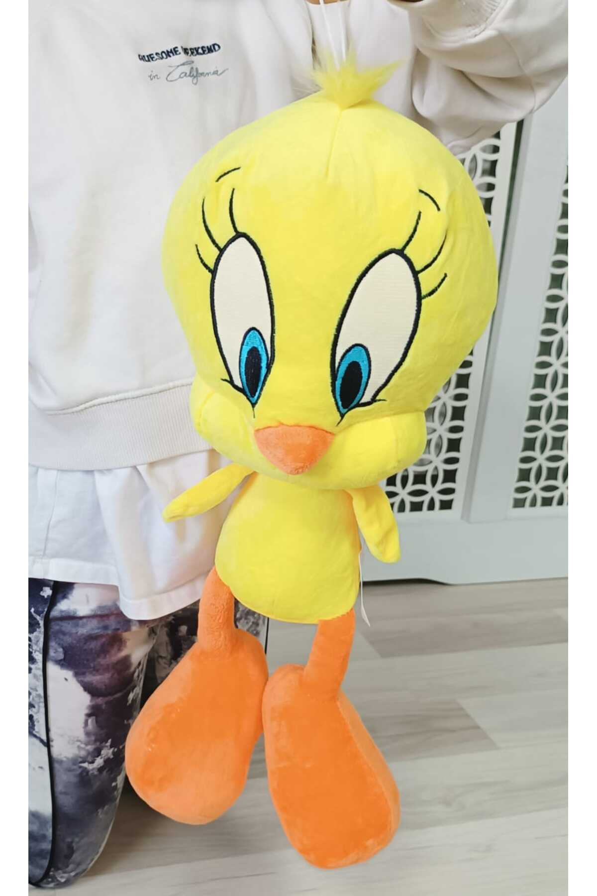 اسباب بازی های پشمی مخمل خواب دار TWEETY CHICK 49 سانتی متری با کیفیت بالا هدیه کودکان همراه LRS STORE