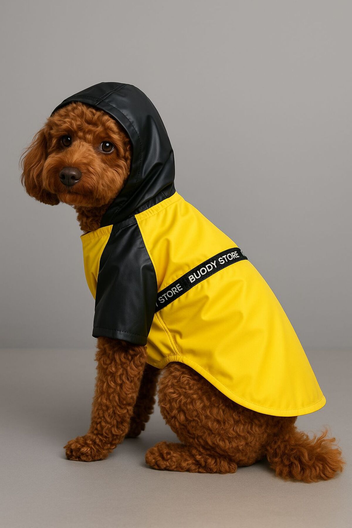 بارانی ضدآب سگ بادی استور Buddy Store Premium «Stormy Walk»، مجموعه Wild Buddy Edition، زرد