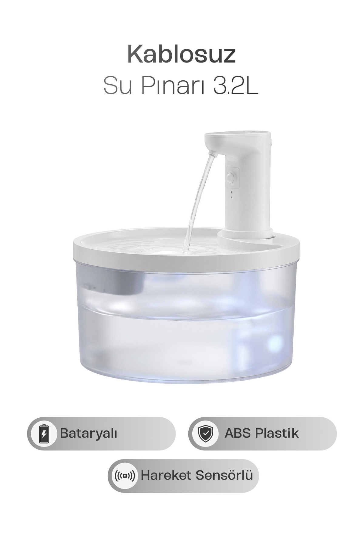آبخوری فواره‌ای خودکار حیوانات خانگی جاستی پت justie pet، مدل JWF-1B، ۳٫۲ لیتر، سفید