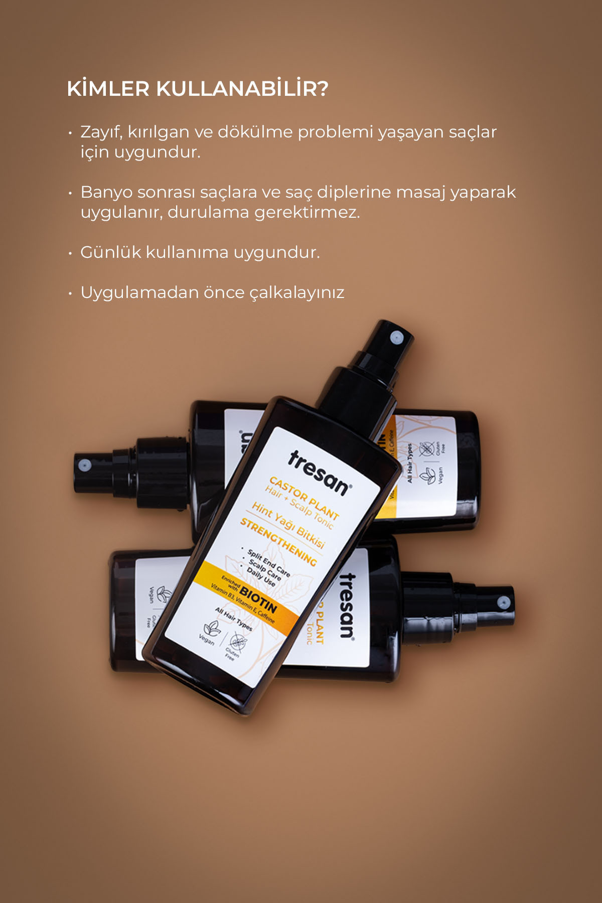 تونیک مو با عصاره روغن هسته انگور و مولتی ویتامین برای تقویت مو 125 میلی لیتر Tresan
