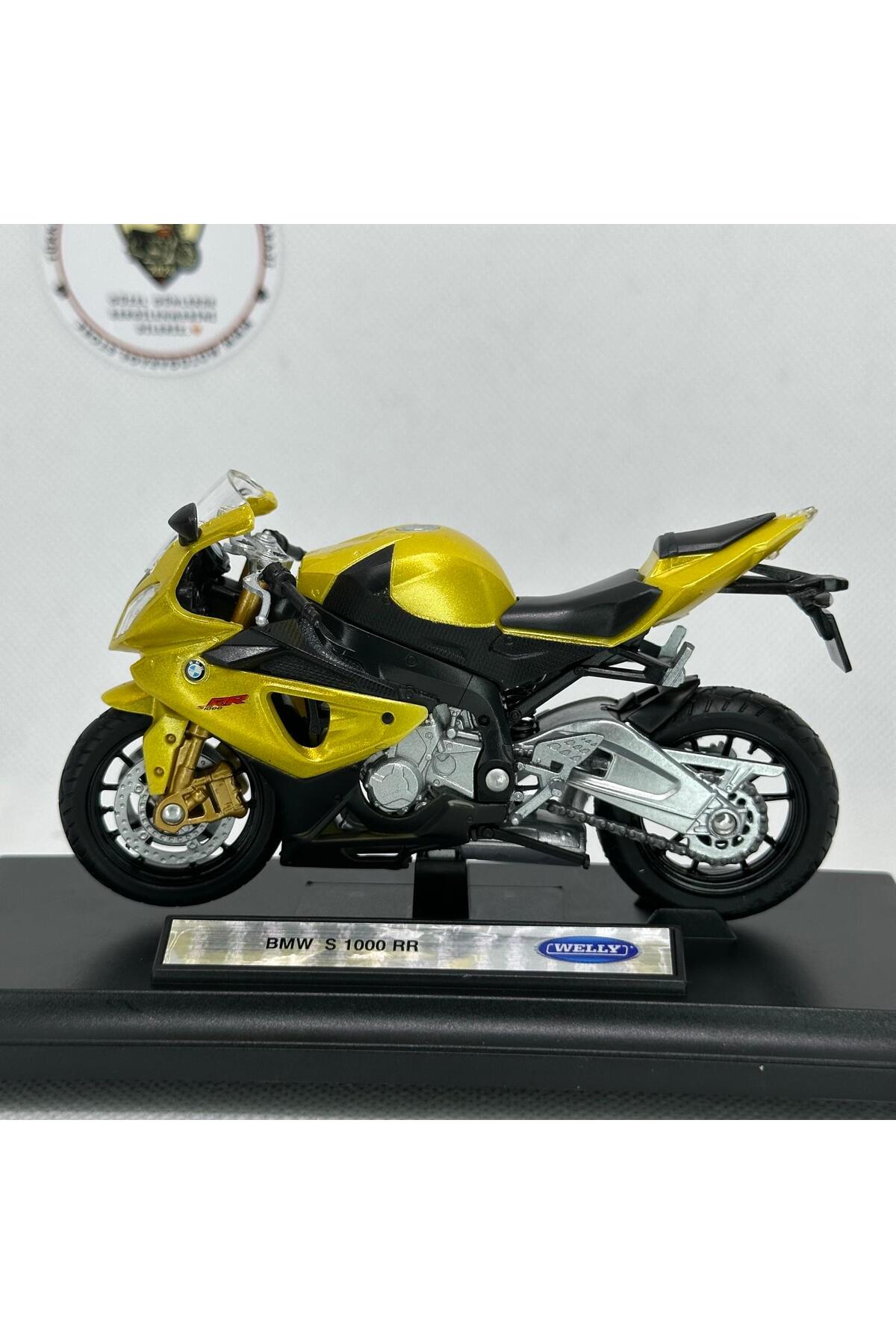 مدل خودرو موتورسیکلت دیکست طلایی BMW S1000RR 1:18 – اسباب بازی و مجسمه فلزی مجاز اورجینال MotoGarage