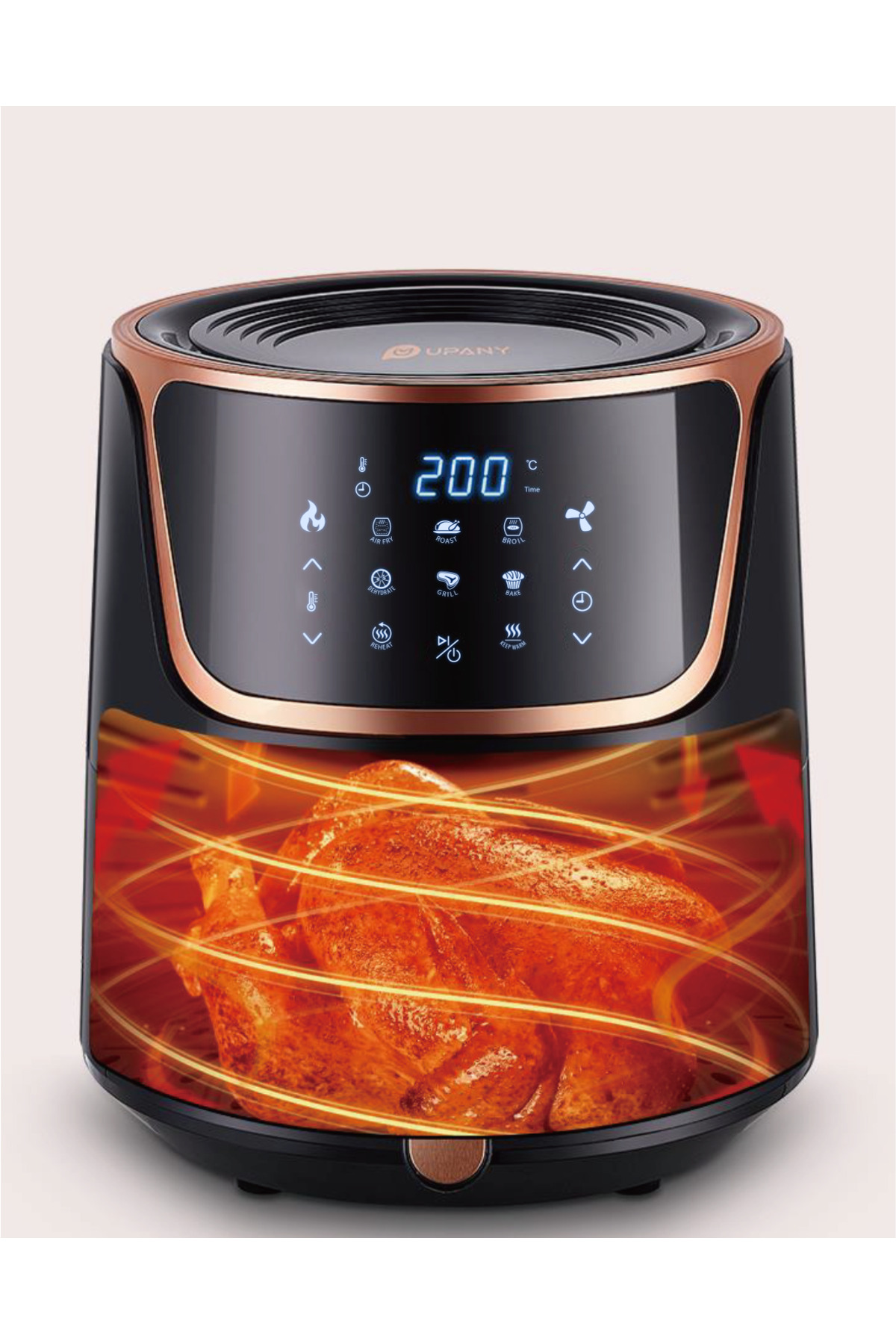 سرخ کن MI UPANY XXL AIR FRYER 6.5 L سازگار با بدون روغن مشکی اورجینال upany