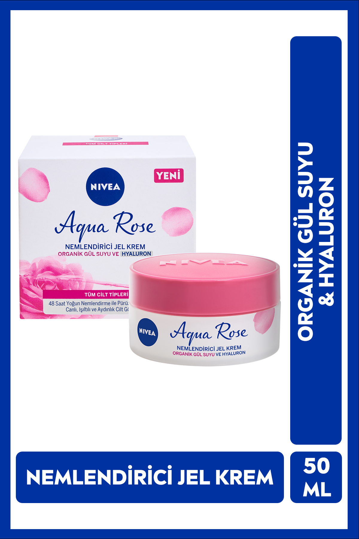 NIVEA ژل مرطوب‌کننده صورت حاوی رز آب و هیالورون اورگانیک 50 میلی‌لیتر