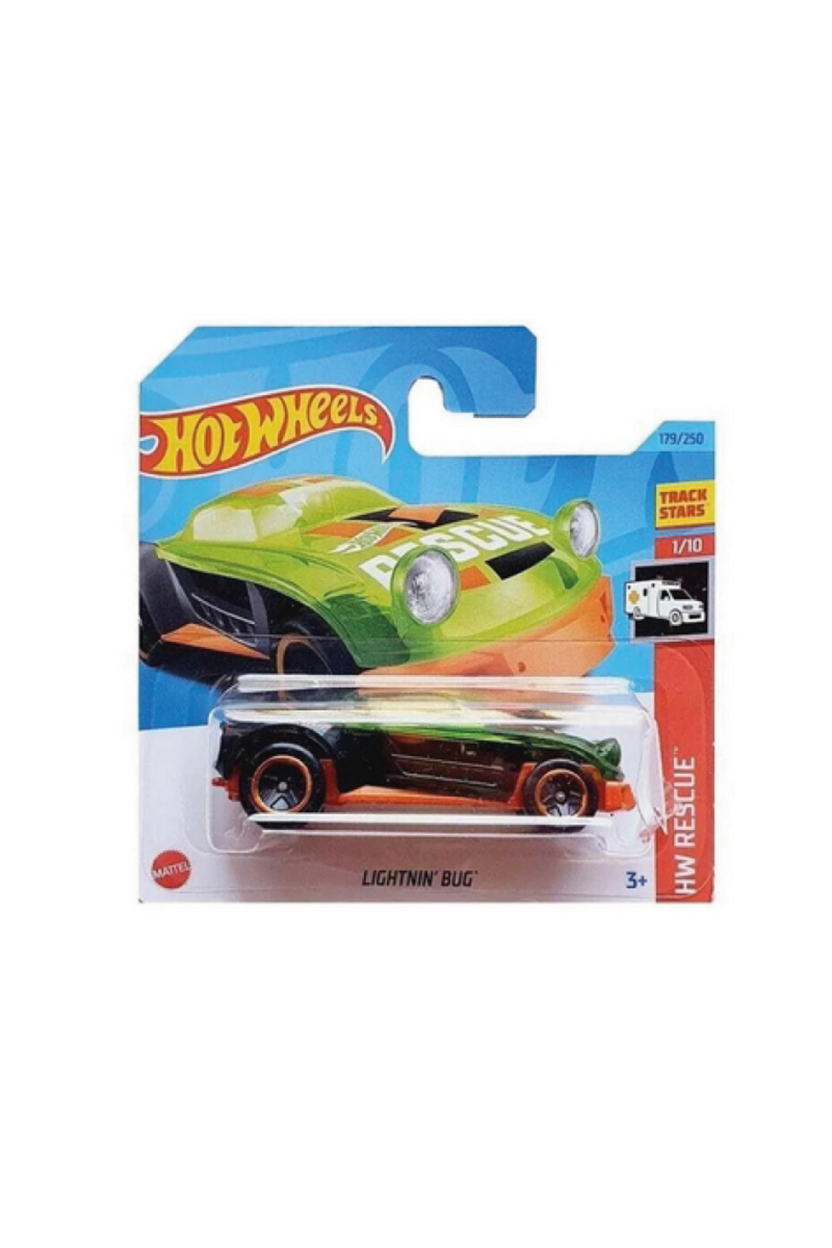 مدل خودرو 1 64 SCALE SINGLE CARS REGULAR HKJ18 HW RESCUE LIGHTNIN' BUG GREEN از ترکیه HOT WHEELS
