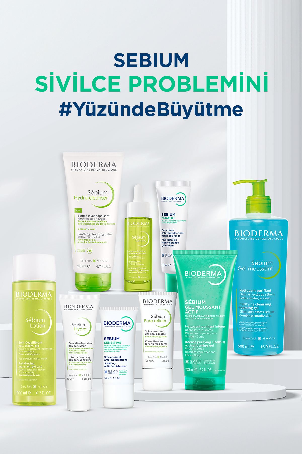 کرم مرطوب کننده و ضد آکنه مدل Sensitive با حجم 30 میل بایودرما Bioderma