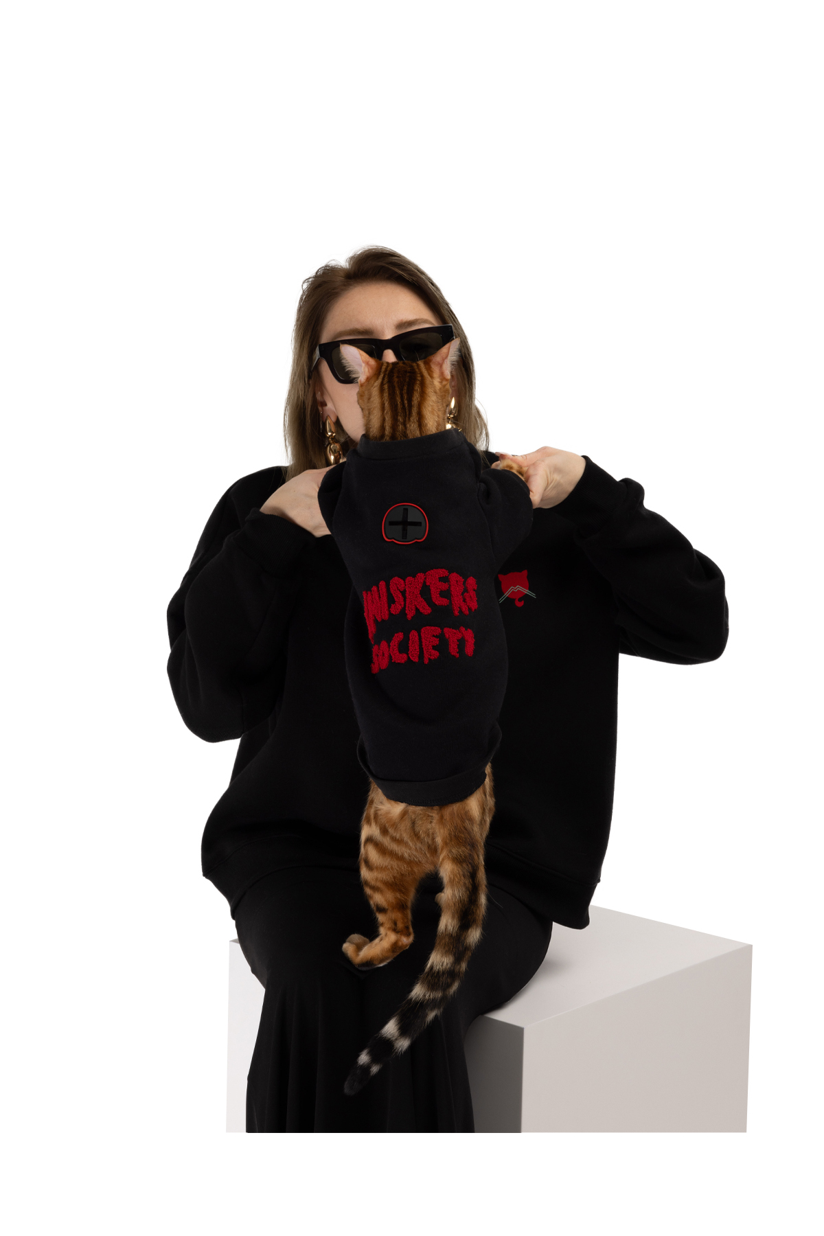 سویشرت گربه مشکی موشیقا Moshiqa، سری Whiskers Society، سایز S