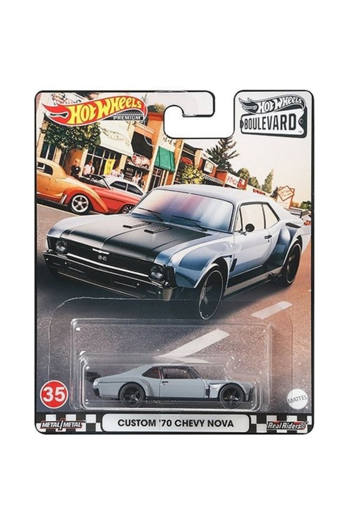 ماشین اسباب بازی HW PREMIUM BOULEVARD CUSTOM '70 CHEVY NOVA GJT68 GRM04 از ترکیه HOT WHEELS