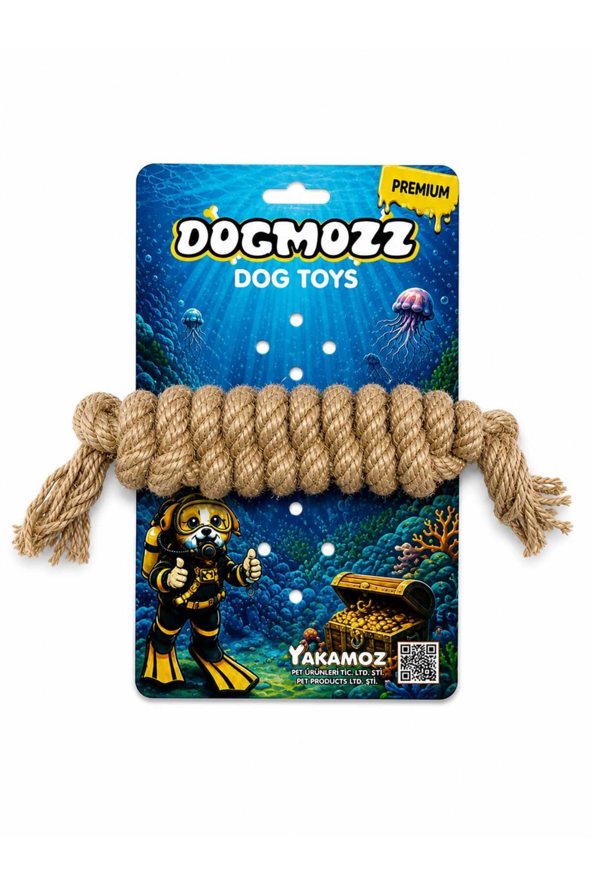 اسباب‌بازی طنابی سگ بافت ذرت ۳۰ سانتی‌متری قهوه‌ای داگ‌ماز DogMozz