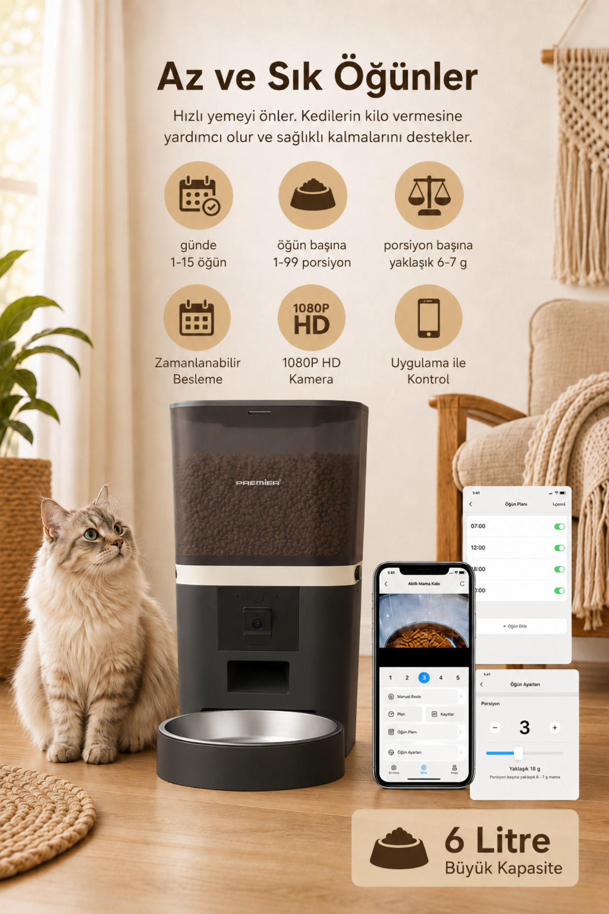 ظرف غذای هوشمند حیوانات خانگی پریمیر Premier Petmate Smart Pro، مدل PPF 1009، مشکی