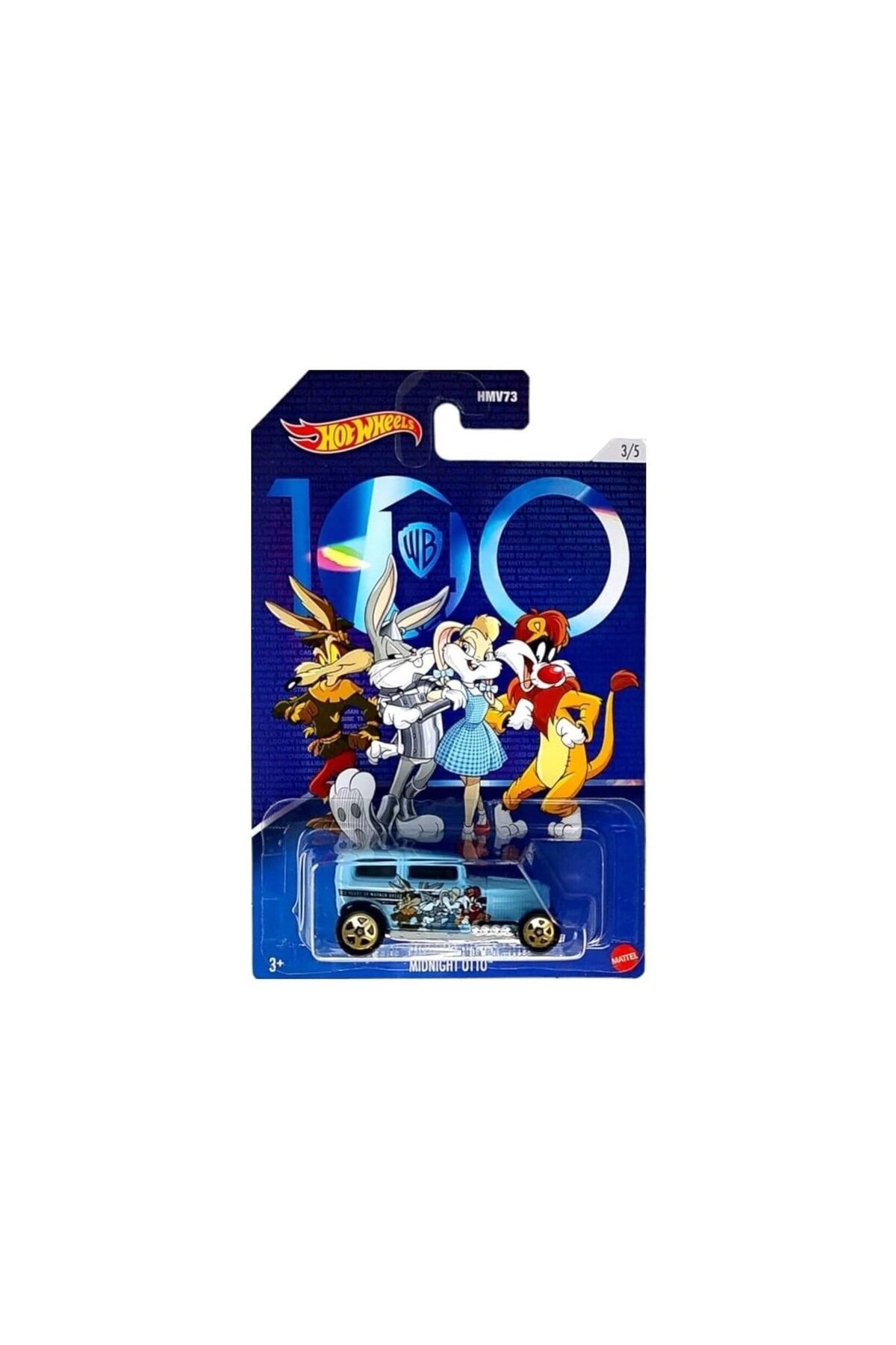ماشین اسباب بازی چرخ های داغ نیمه شب OTTO 1:64 SCALE WARNER BROS LOONEY TUNES HMV73 C6BRXTHH29 هات ویلز اورجینال HOT WHEELS