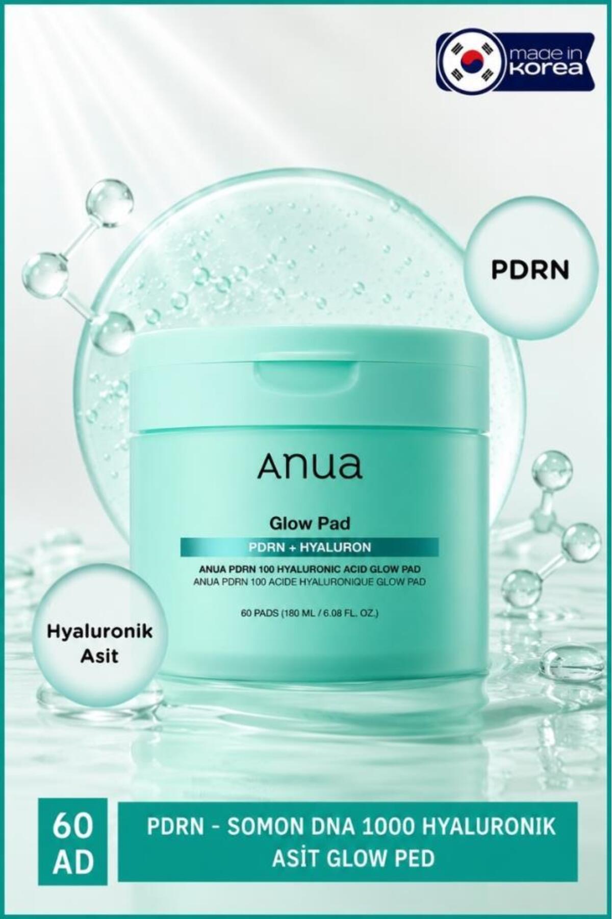 پد تونر آنوا ANUA PDRN - DNA سالمون 1000 حاوی هیالورونیک اسید، ۶۰ عدد