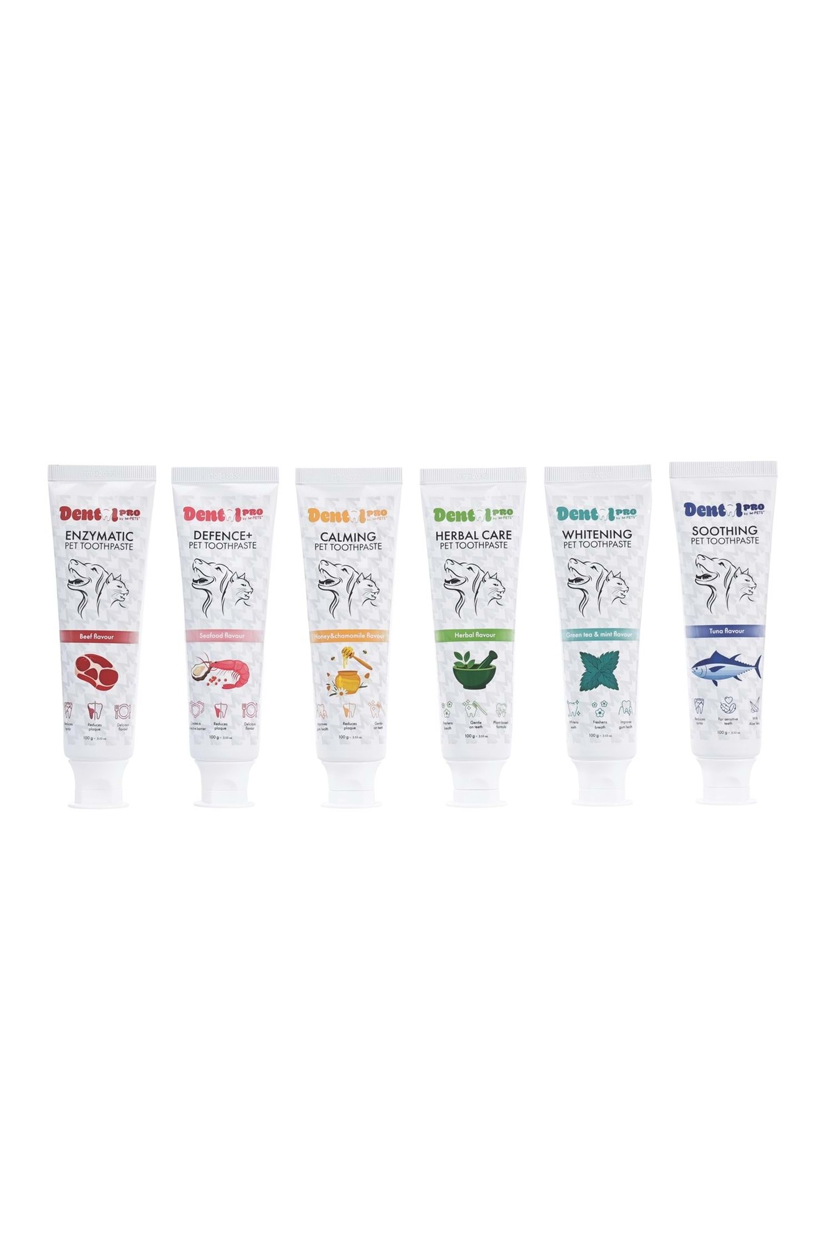 خمیردندان سگ با طعم ماهی تن Dental Care Pro، ۱۰۰ گرم، ام‌پتس M-PETS