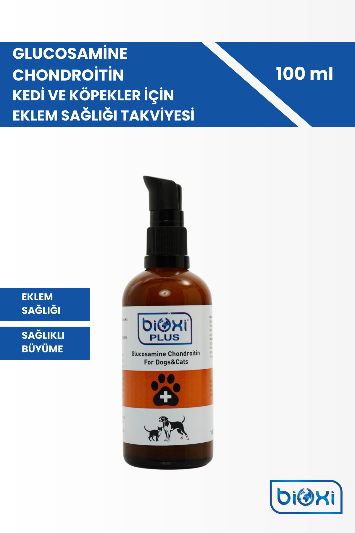 مکمل مفاصل گربه و سگ بیوکسی Bioxi Glucosamine Chondroitin، ۱۰۰ میلی‌لیتر
