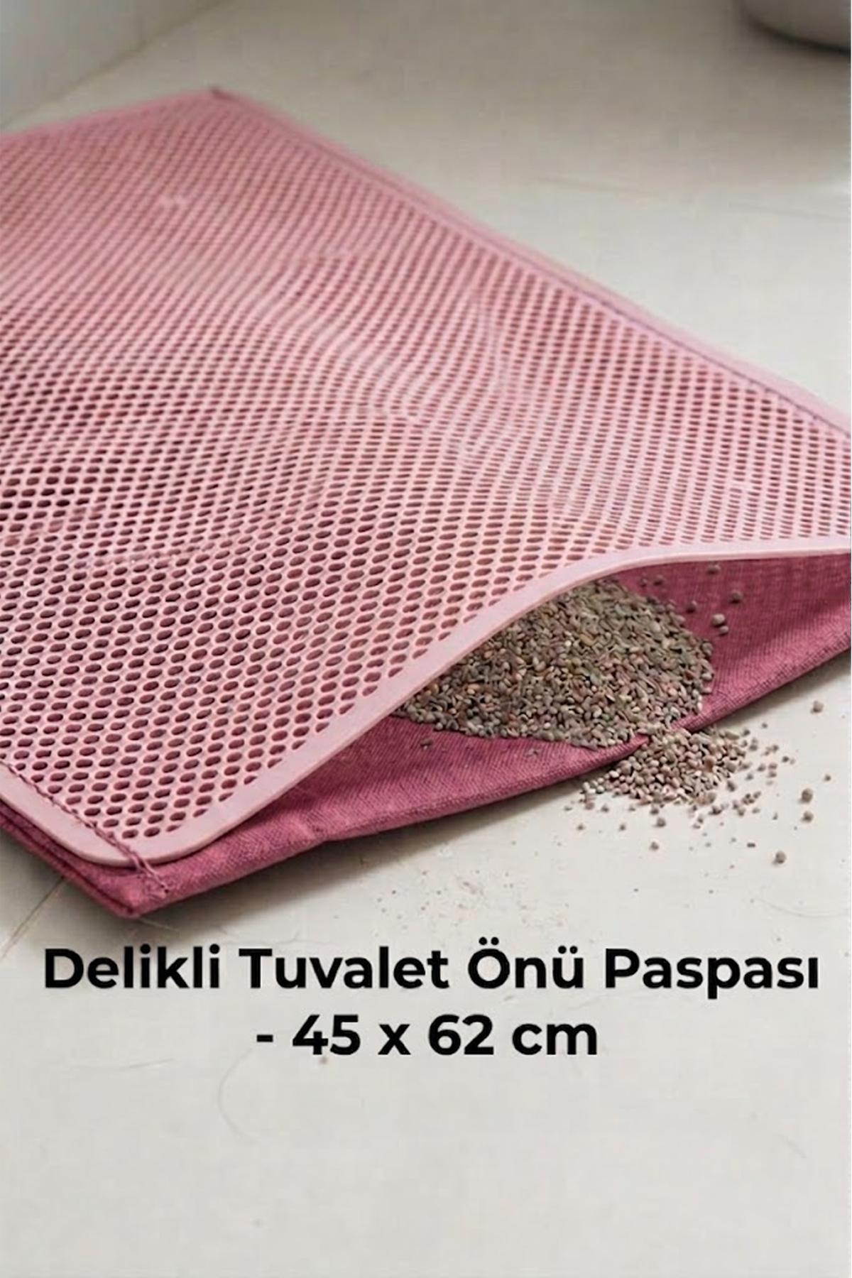 توالت سرپوشیده گربه پتوژی Petozi مدل ŞYKAPM3 همراه زیرانداز مشبک و بیلچه صورتی