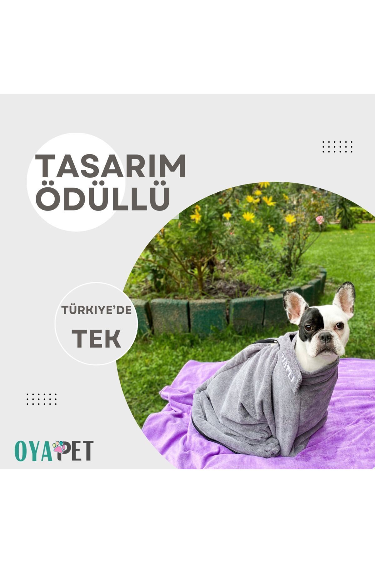 حوله‌پوش خشک‌کن سگ اویاپت Oyapet Microperformance® زیپ‌دار، خاکستری