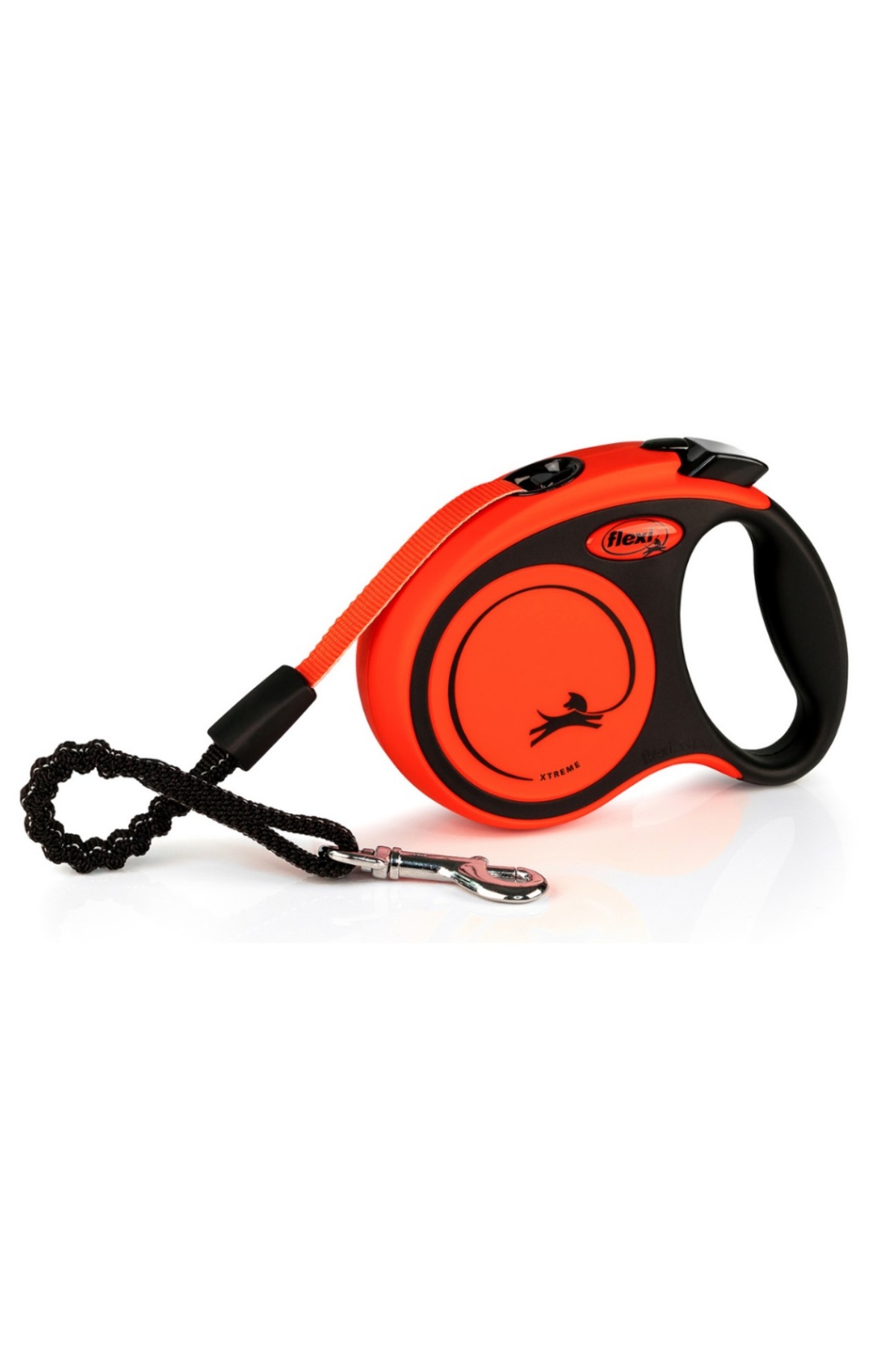 قلاده نواری جمع‌شونده سگ فلکسی Flexi Xtreme S، طول ۵ متر، تا ۲۰ کیلوگرم، نوار نارنجی