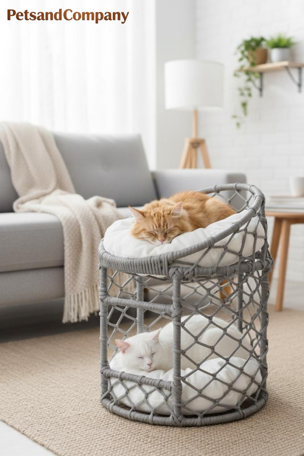 جای خواب دوطبقه گربه پتس‌اندکامپنی PetsandCompany، طوسی، مدل ymrtc00007