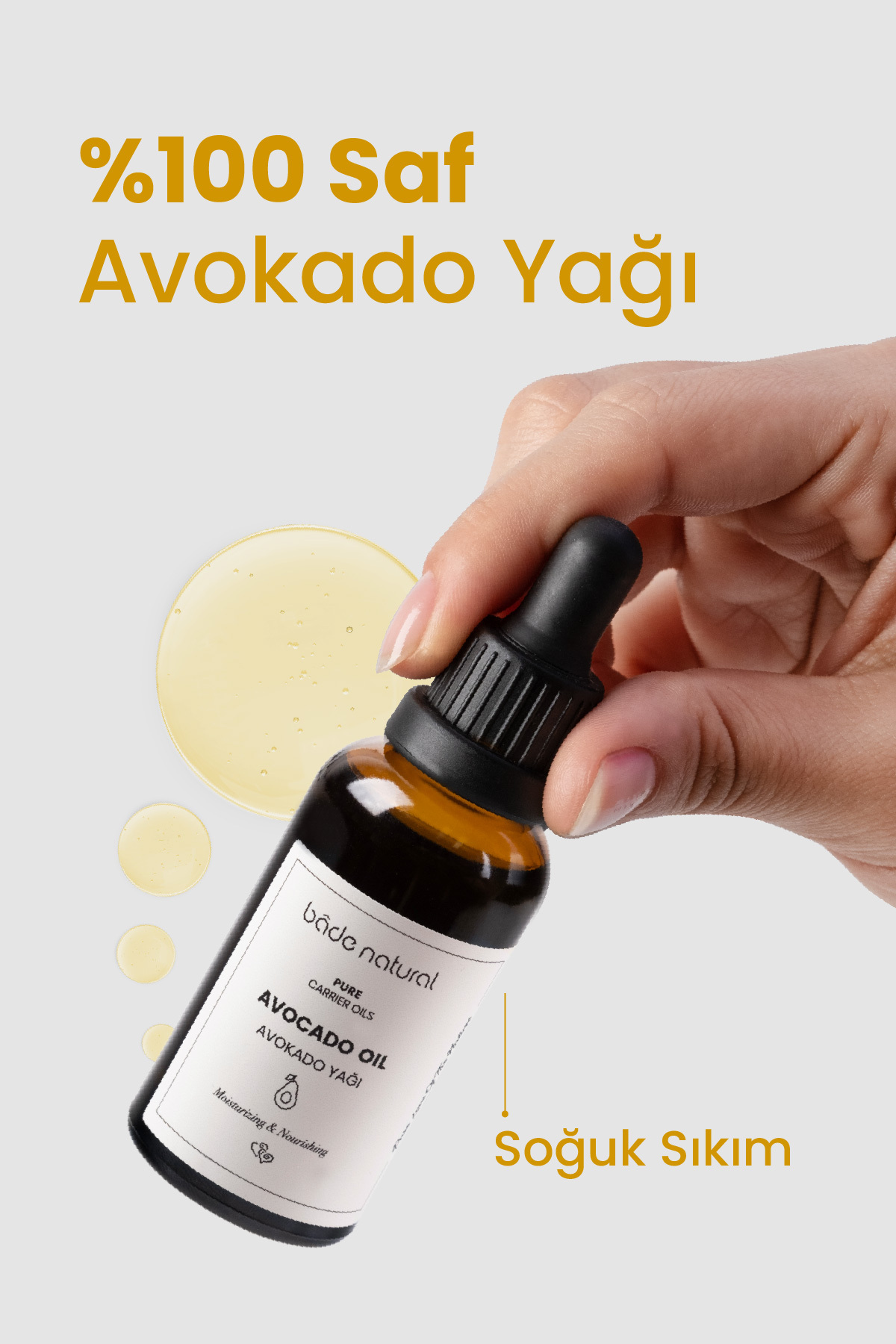 روغن مراقبتی آووکادو طبیعی 30 میلی لیتر خالص و سرد فشرده بادا ناتورال Bade Natural