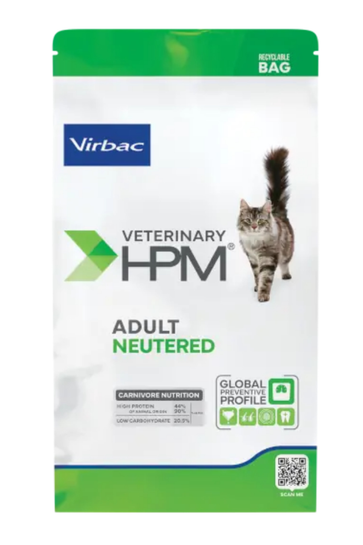 غذای خشک گربه بالغ عقیم‌شده Veterinary HPM Neutered Felino Adult، ۷ کیلوگرم، ویر‌بک Virbac