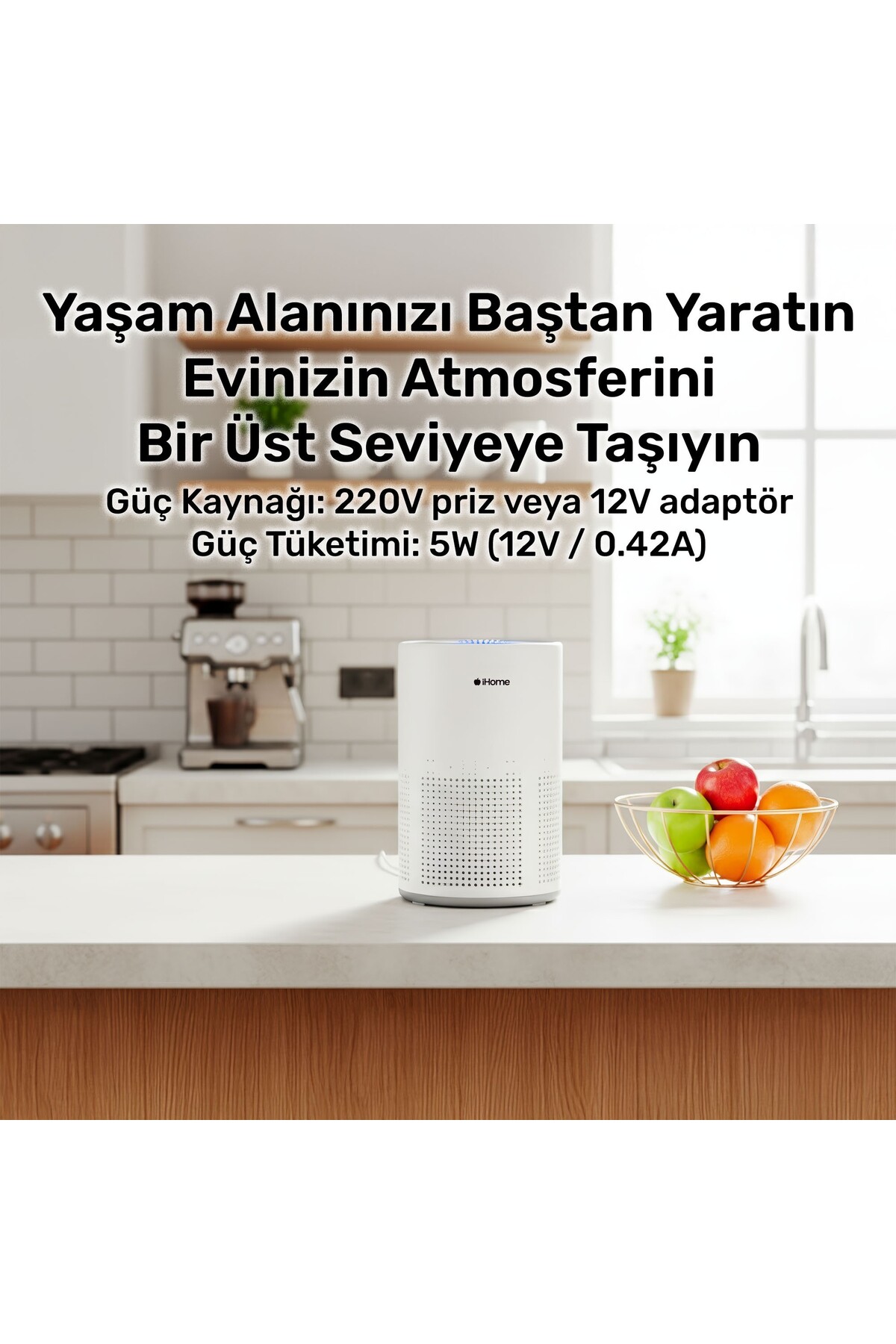 تصفیه کننده هوا IHOME ARP1 HEPA ACTIVE CARBON FILTERED 100M3 H فوق العاده آرام با نور اورجینال NPO