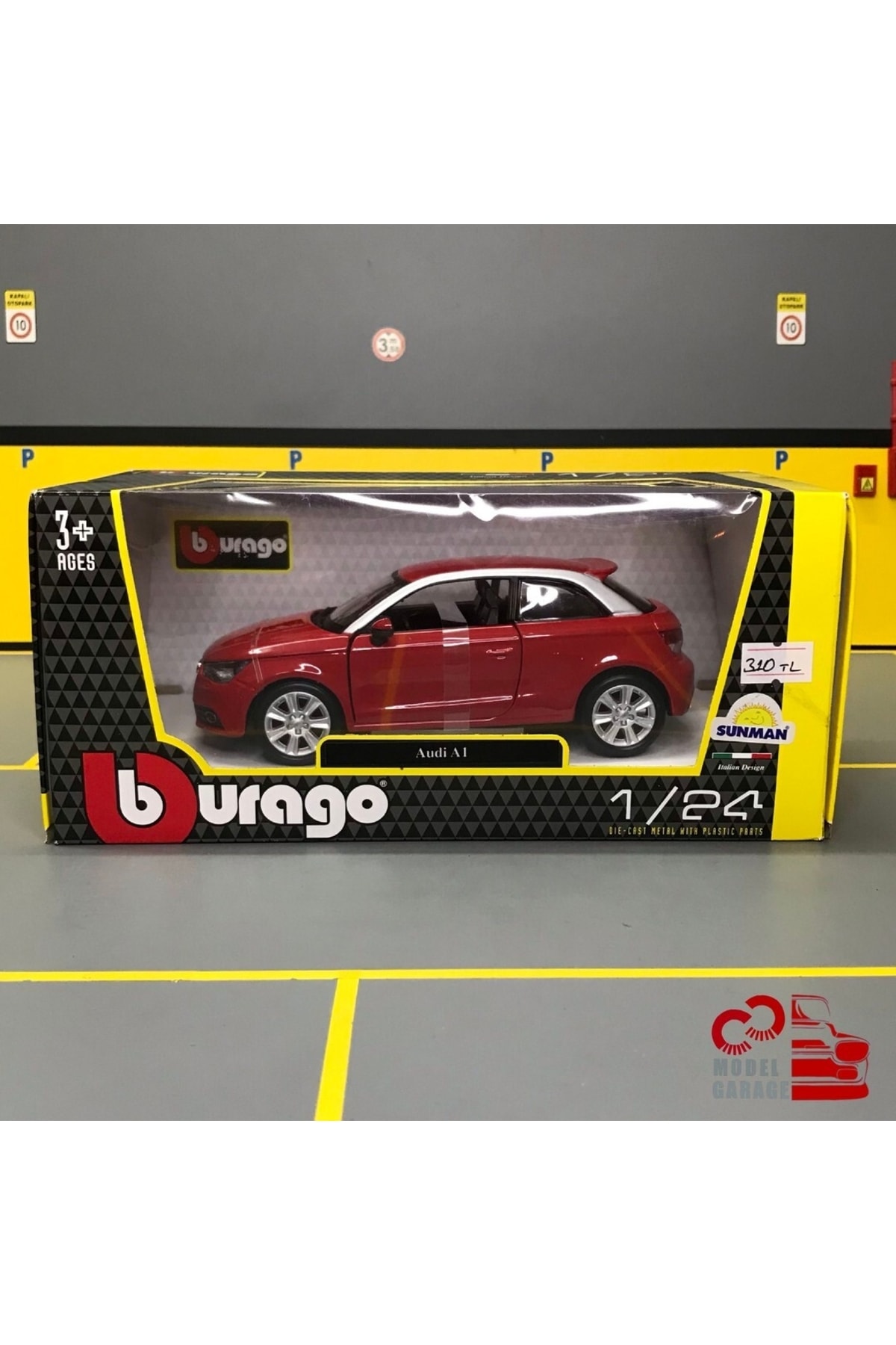 مدل خودرو AUDI A1 1 24 SCALE C&amp;C MODEL GARAGE DIECAST METAL CAR اورجینال Burago