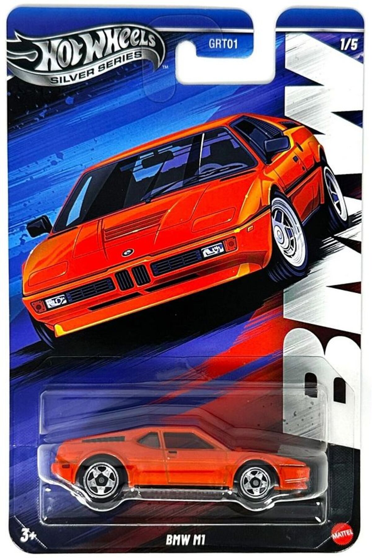 ماشین اسباب بازی سری نقره BMW M1 ORANGE 1:64 مدل هات ویلز اورجینال HOT WHEELS