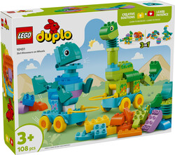مجموعه ساختنی دایناسورهای چرخ‌دار ۳ در ۱ لگو LEGO DUPLO مدل 10451، ۱۰۸ قطعه، حداقل سن ۳ سال